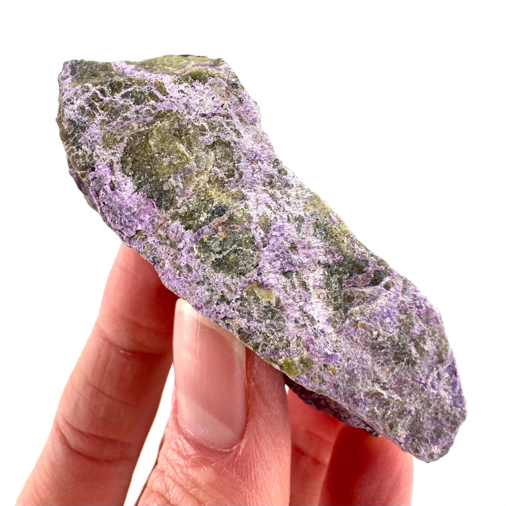 Stichtite | raw purple stichtite with serpentine, mineral specimen from South Africa