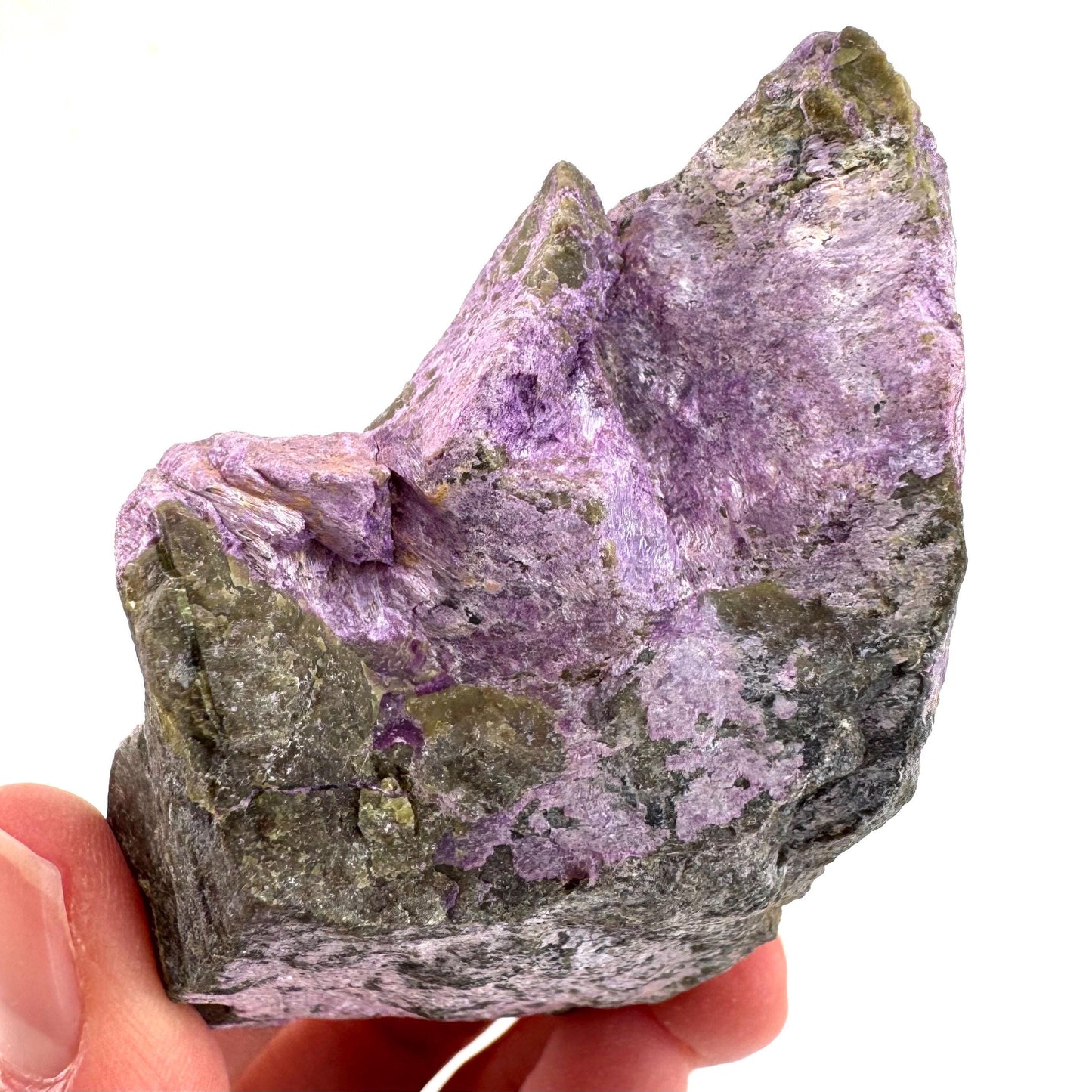 Stichtite | raw purple stichtite with serpentine, mineral specimen from South Africa