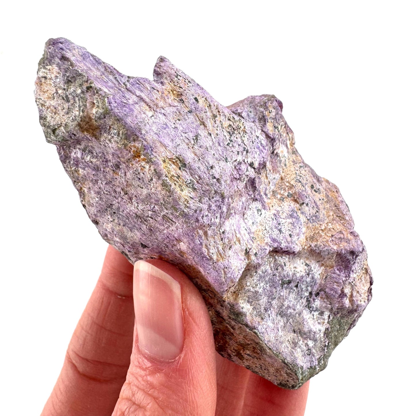 Stichtite | raw purple stichtite with serpentine, mineral specimen from South Africa