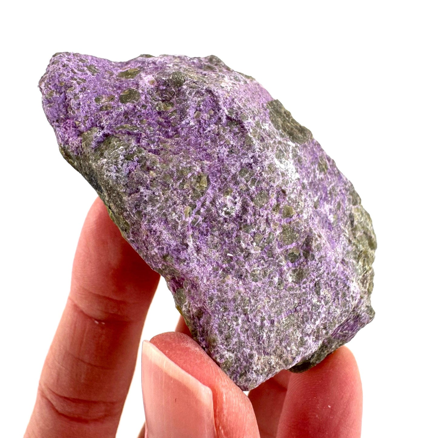 Stichtite | raw purple stichtite with serpentine, mineral specimen from South Africa