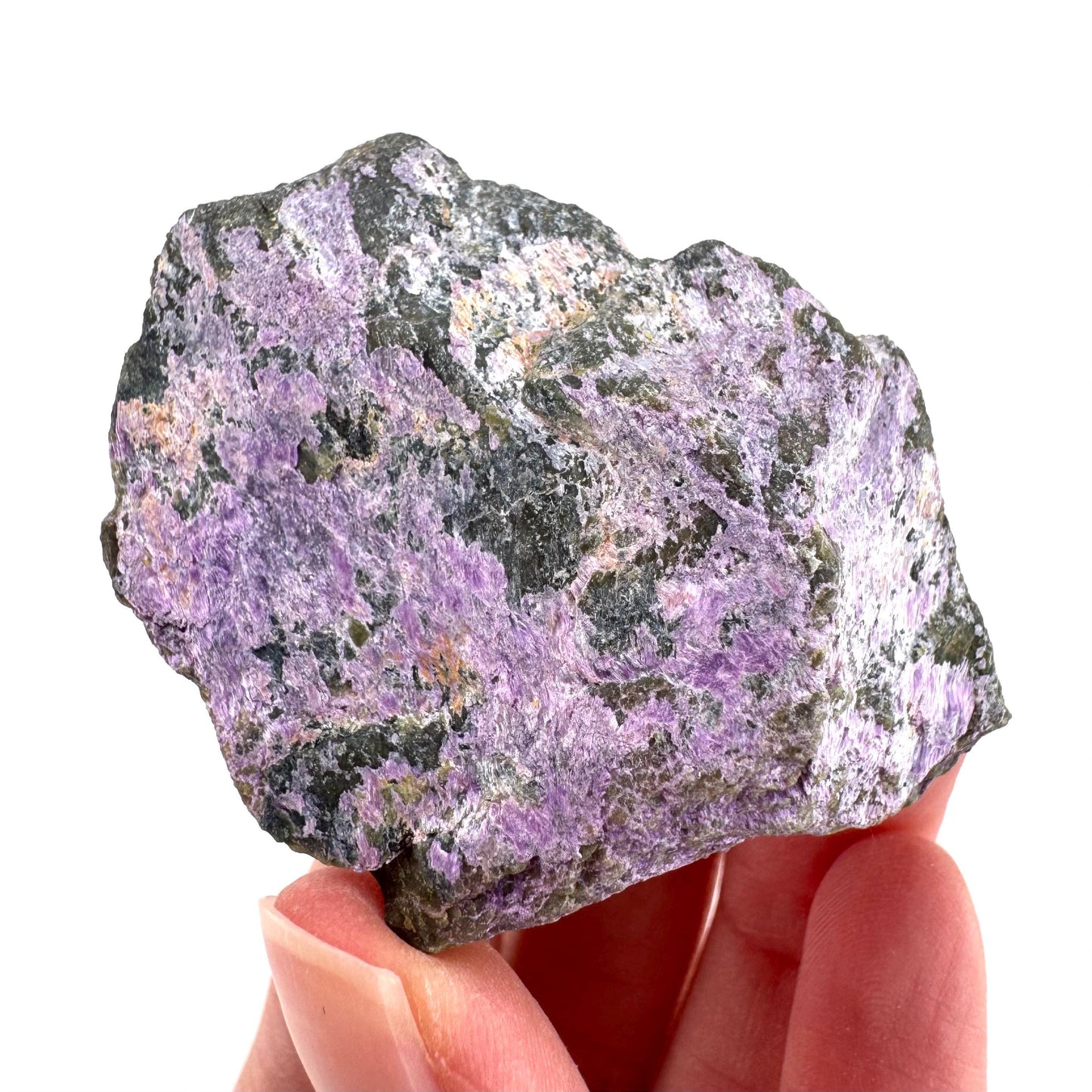 Stichtite | raw purple stichtite with serpentine, mineral specimen from South Africa