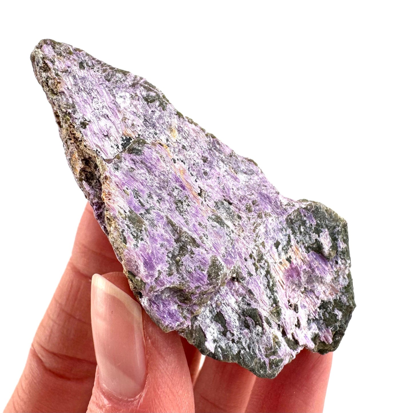 Stichtite | raw purple stichtite with serpentine, mineral specimen from South Africa