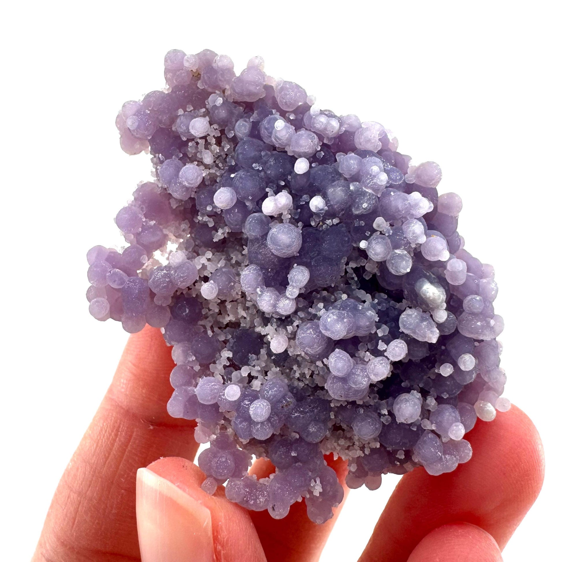 Grape Agate | botryoidal crystal cluster, purple mineral specimen from Indonesia