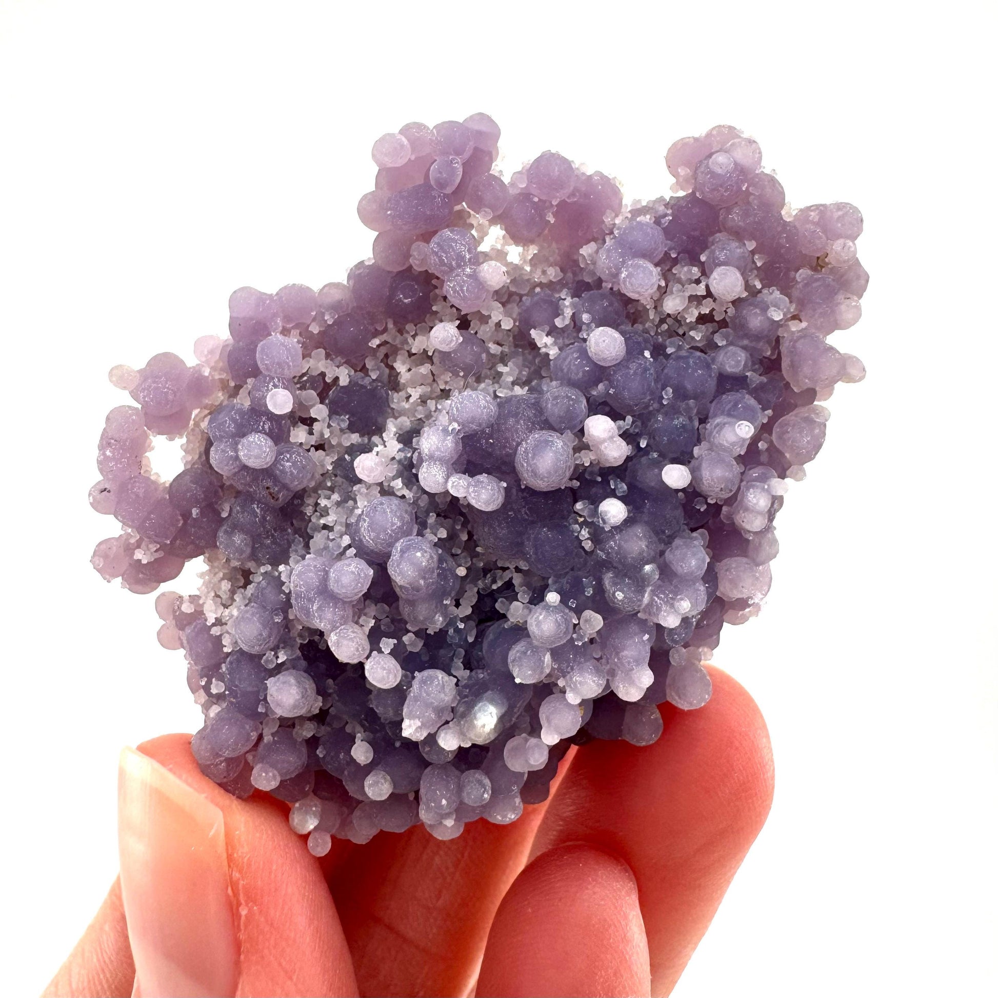 Grape Agate | botryoidal crystal cluster, purple mineral specimen from Indonesia