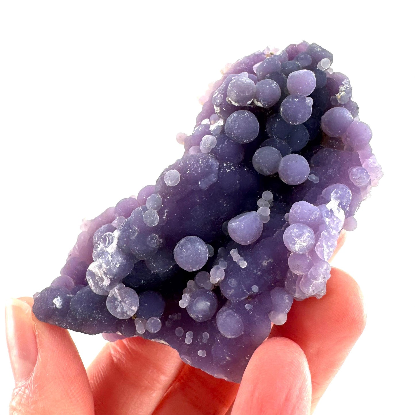Grape Agate | botryoidal crystal cluster, purple mineral specimen from Indonesia