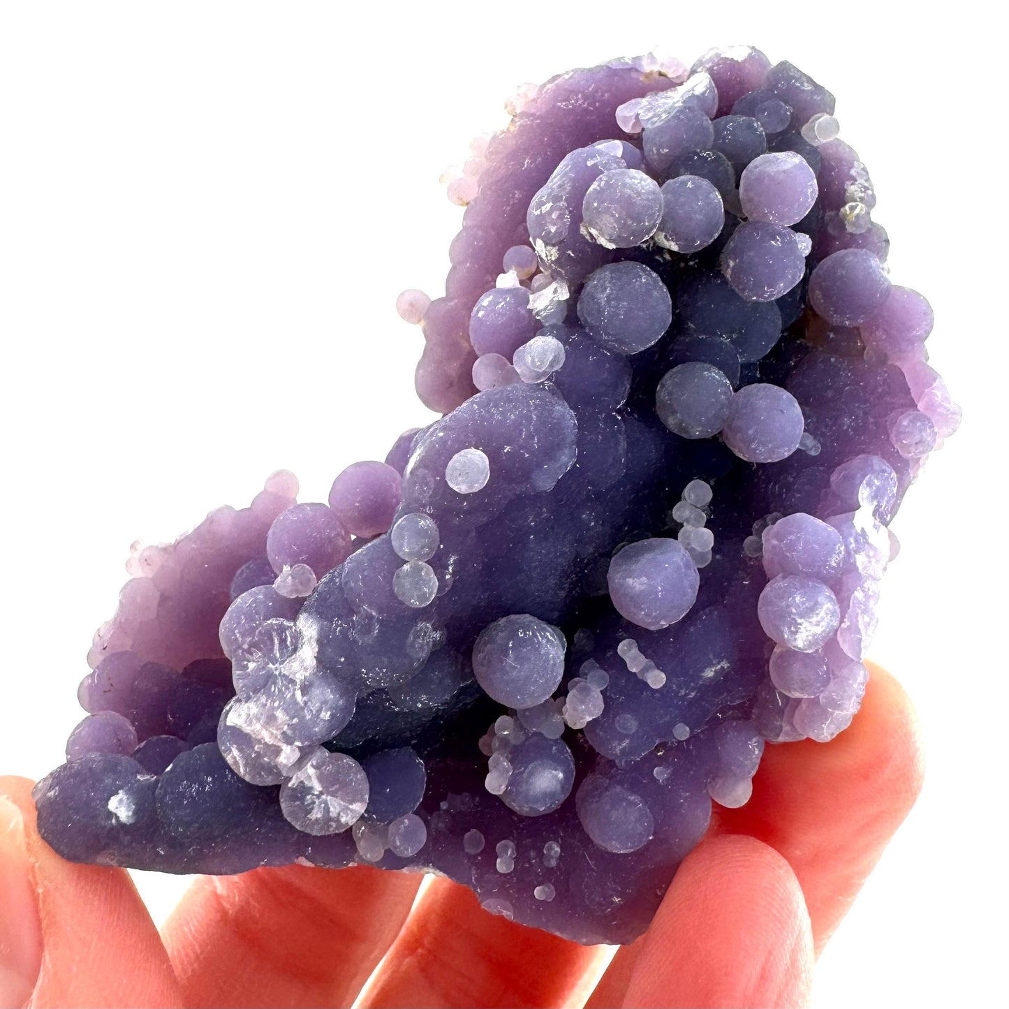 Grape Agate | botryoidal crystal cluster, purple mineral specimen from Indonesia