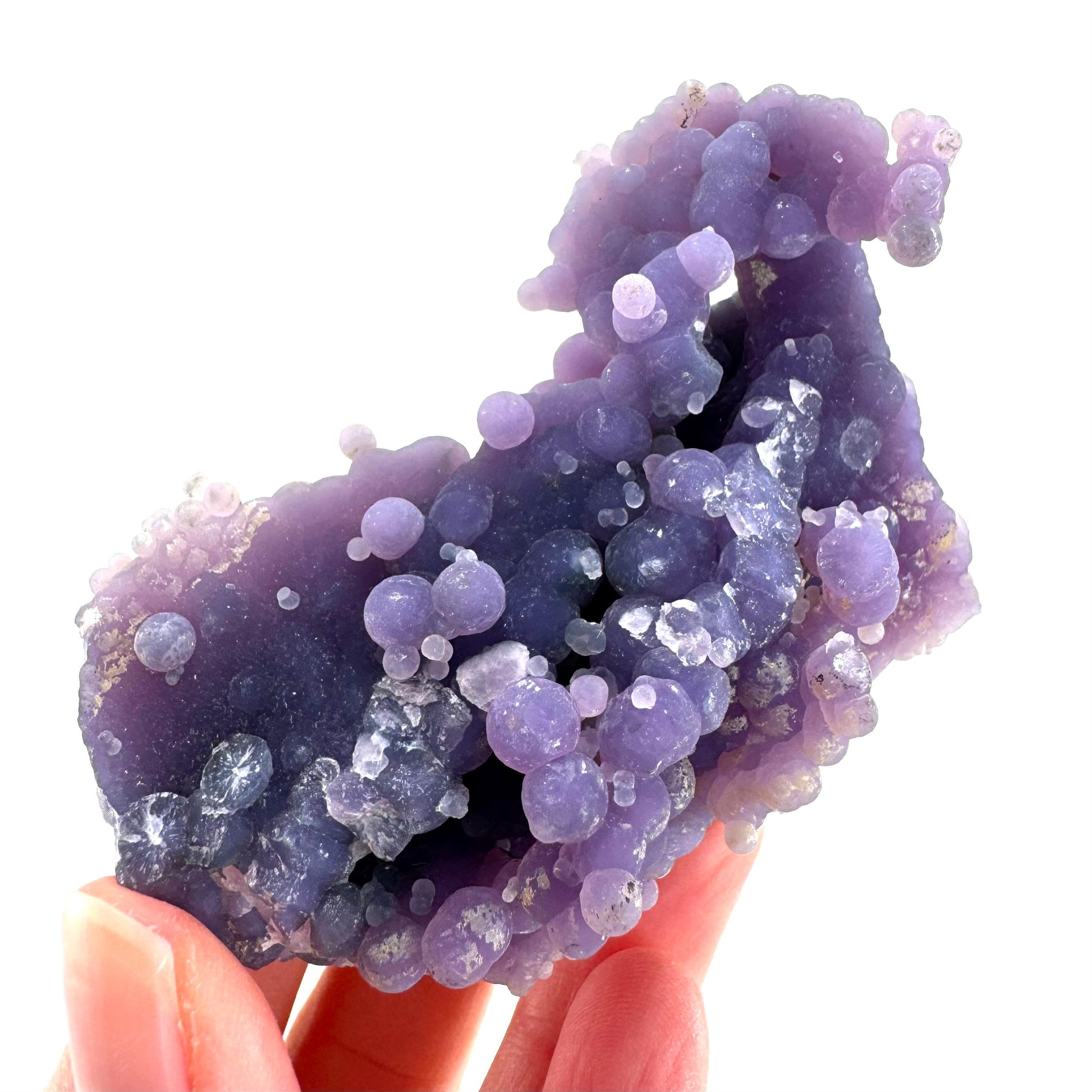 Grape Agate | botryoidal crystal cluster, purple mineral specimen from Indonesia