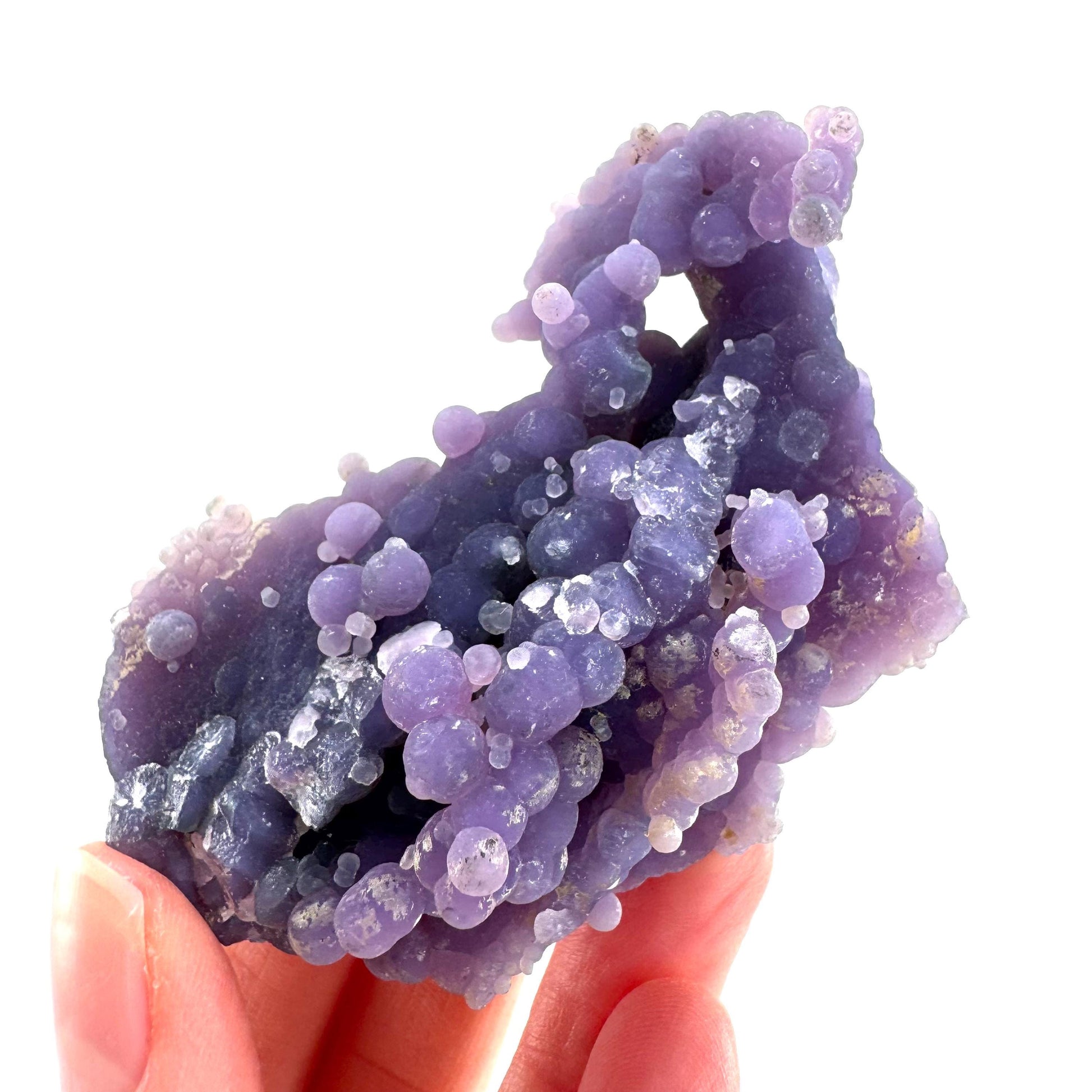 Grape Agate | botryoidal crystal cluster, purple mineral specimen from Indonesia