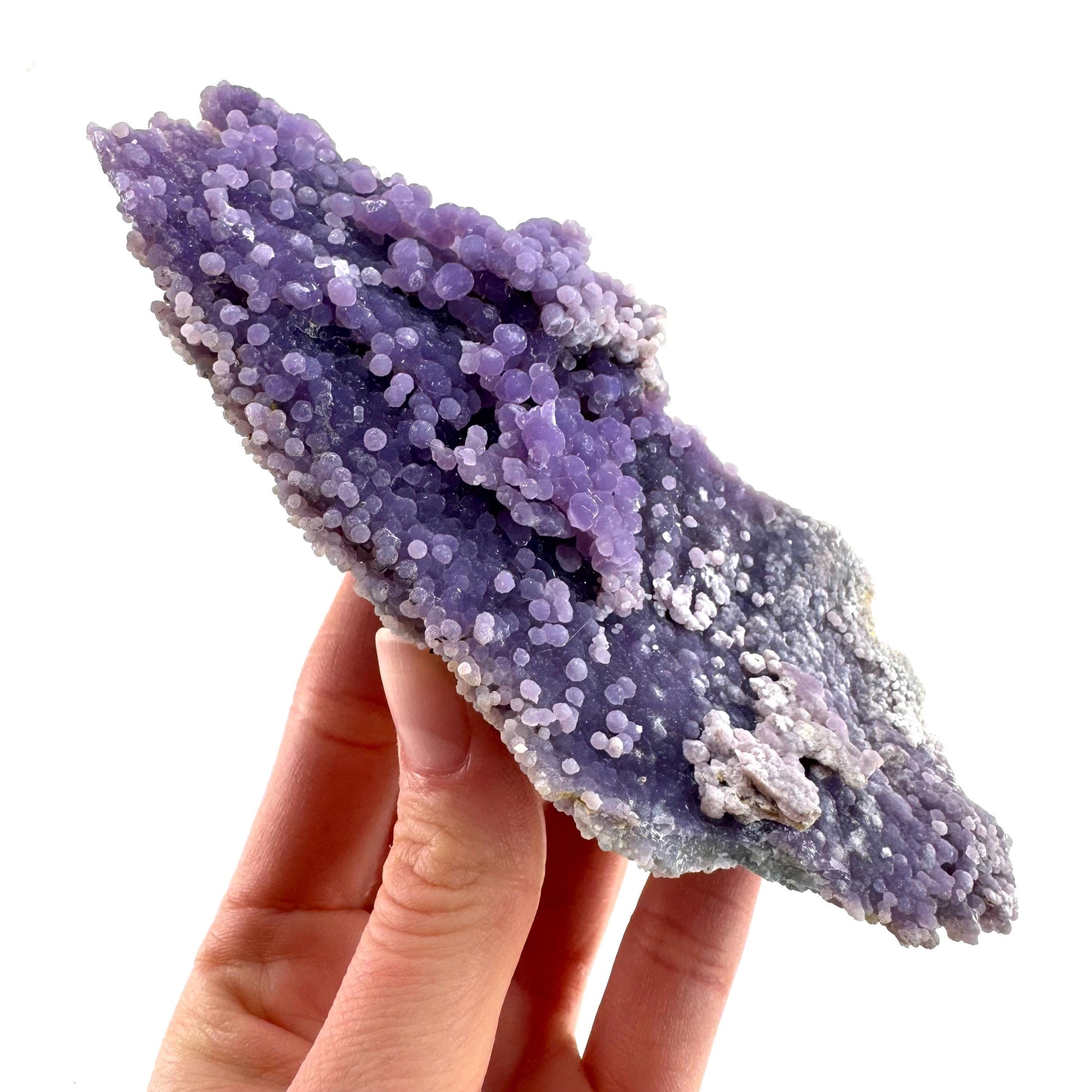 Grape Agate | botryoidal crystal cluster, purple mineral specimen from Indonesia