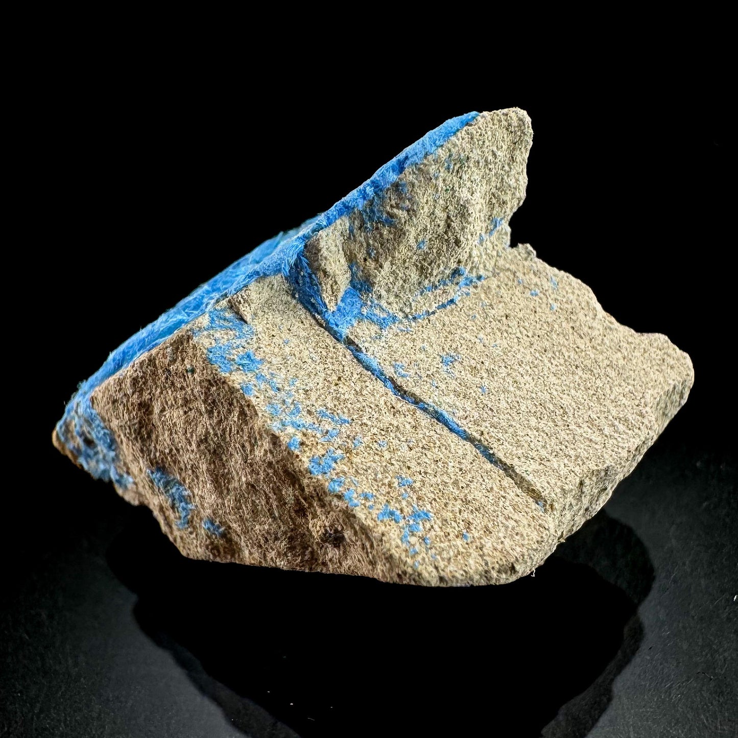 Cyanotrichite | fuzzy blue crystal, rare mineral specimen from Chile