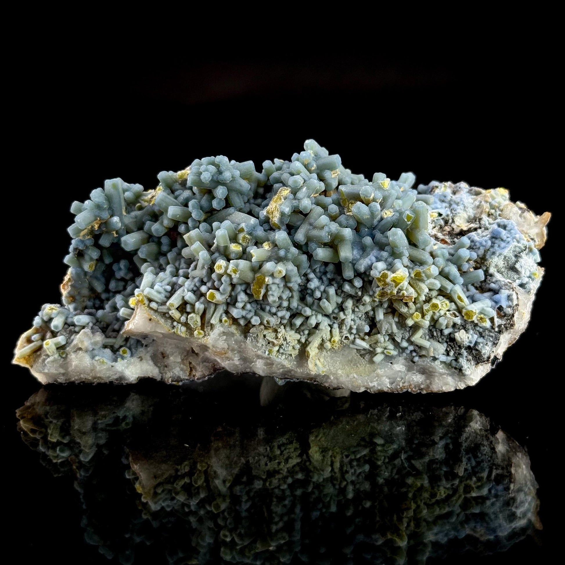 Plumbogummite | blue pyromorphite pseudomorph crystal, rare mineral specimen