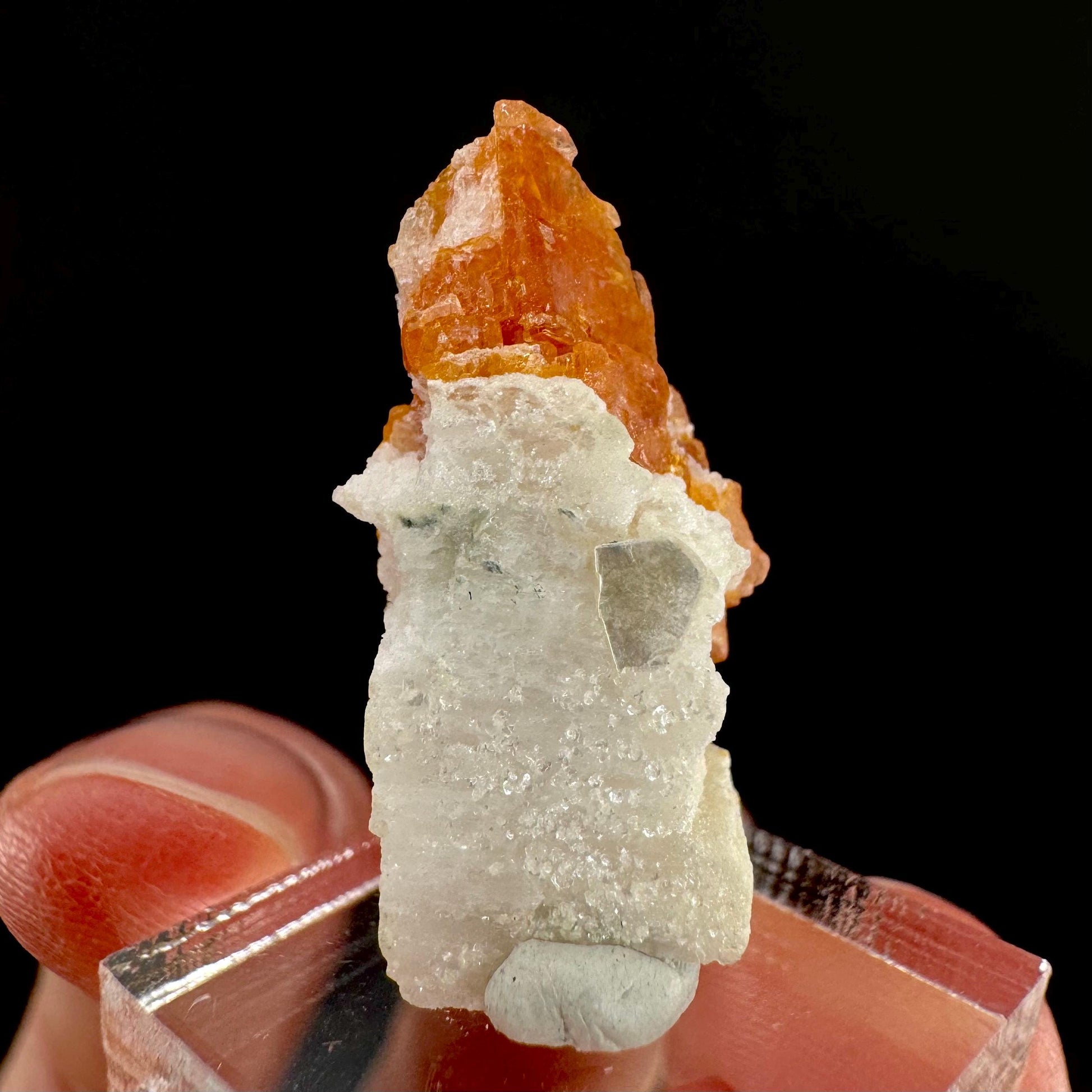 Rhodochrosite w/ Albite | pink crystal, mineral specimen from Pakistan