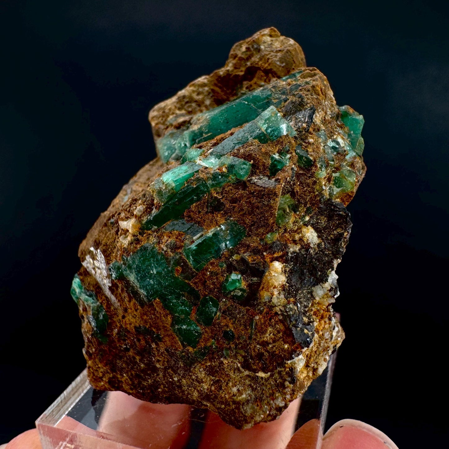 Emerald on Matrix | natural green crystal cluster, raw mineral specimen (Pakistan)