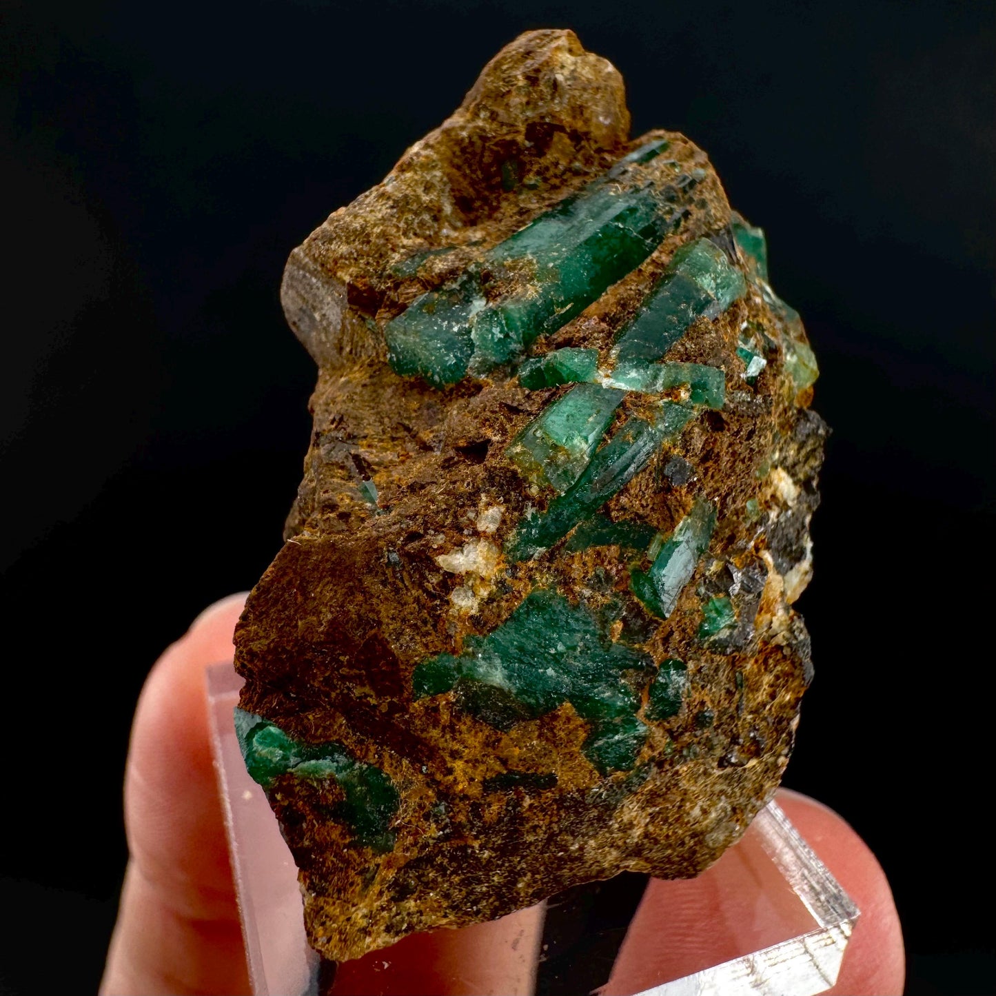 Emerald on Matrix | natural green crystal cluster, raw mineral specimen (Pakistan)