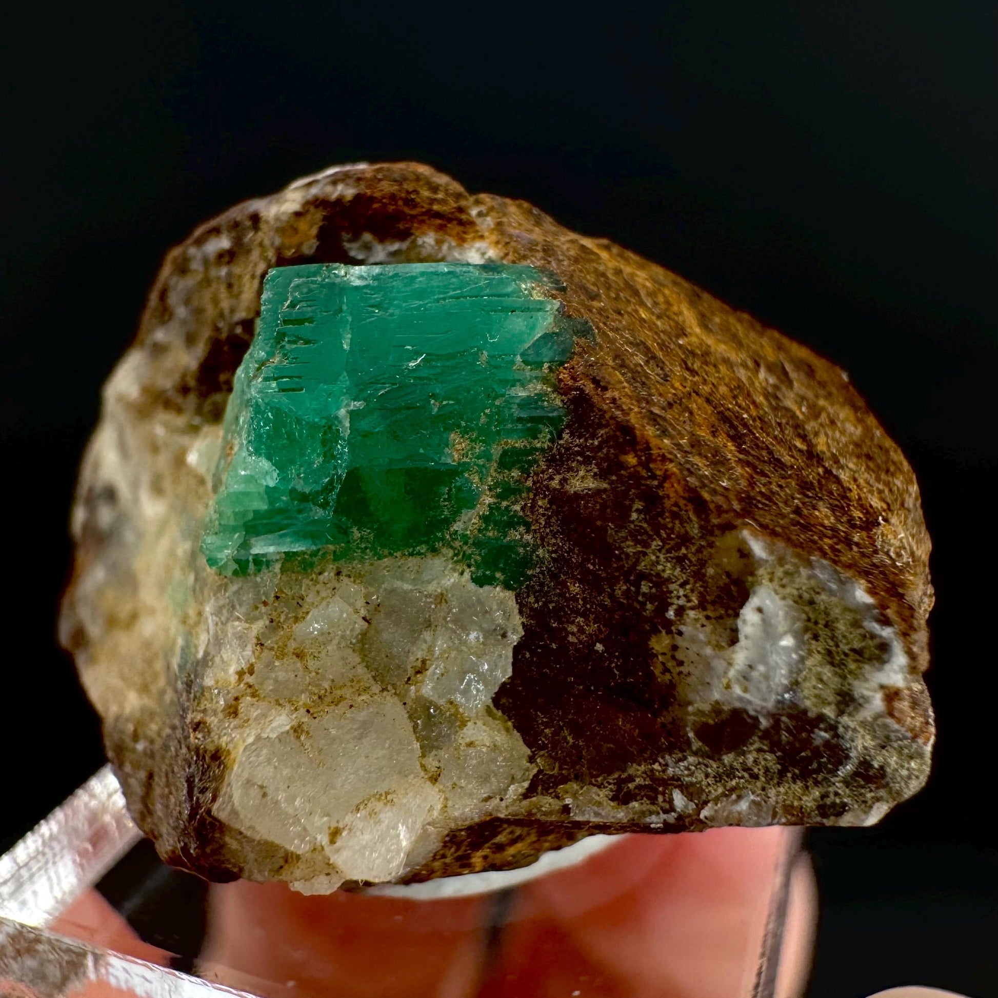 Emerald on Matrix | natural green crystal cluster, raw mineral specimen (Pakistan)