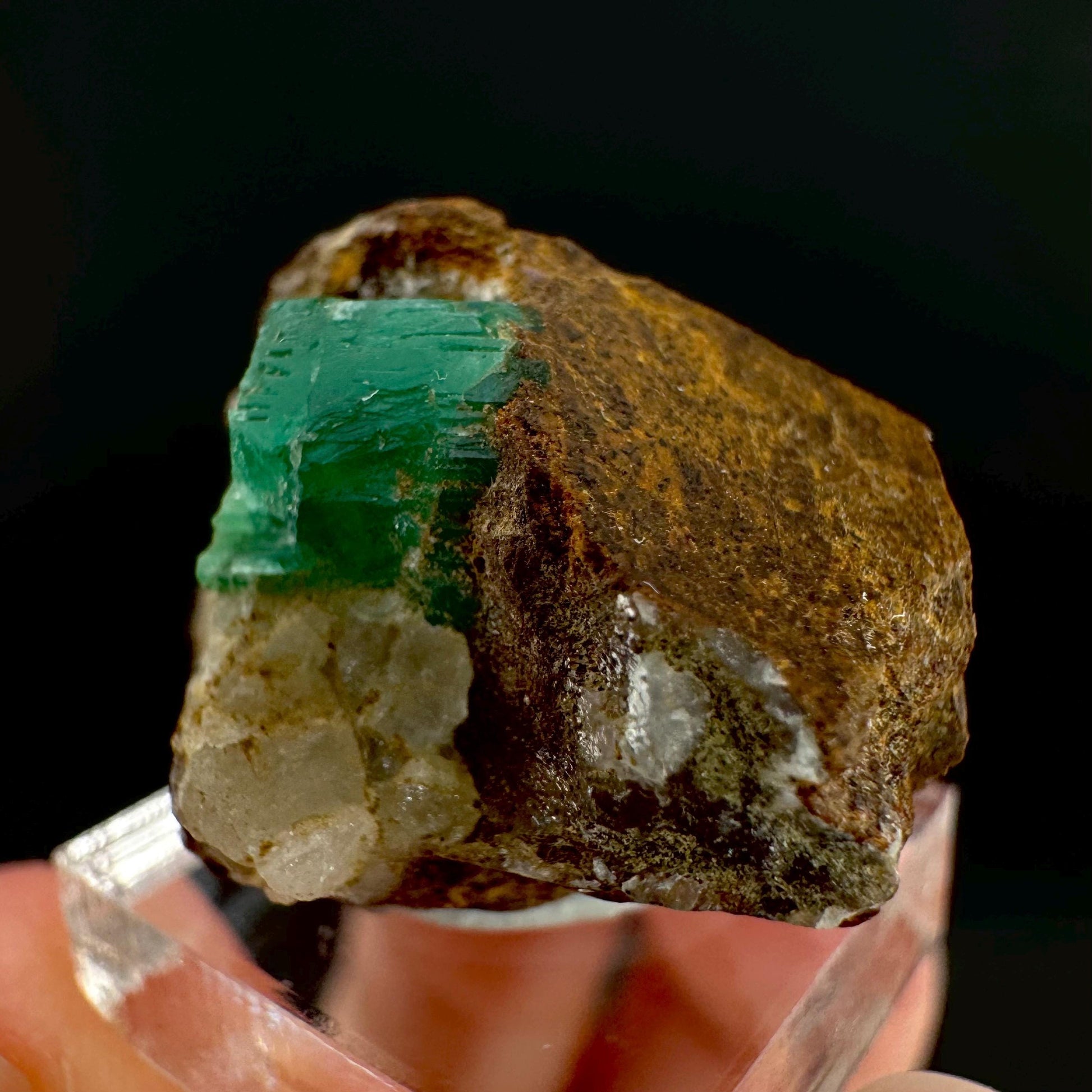 Emerald on Matrix | natural green crystal cluster, raw mineral specimen (Pakistan)