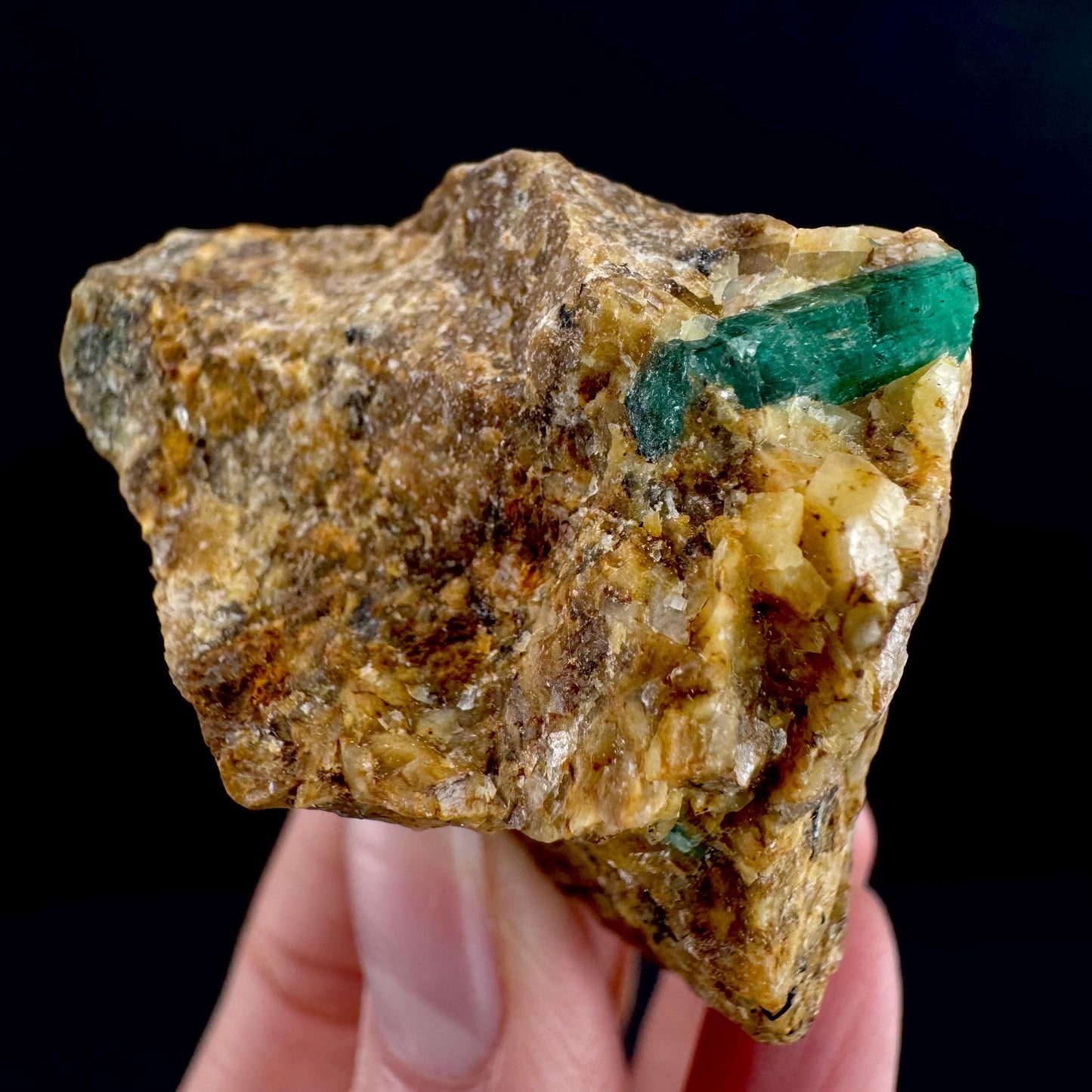 Emerald on Matrix | natural green crystal cluster, raw mineral specimen (Pakistan)