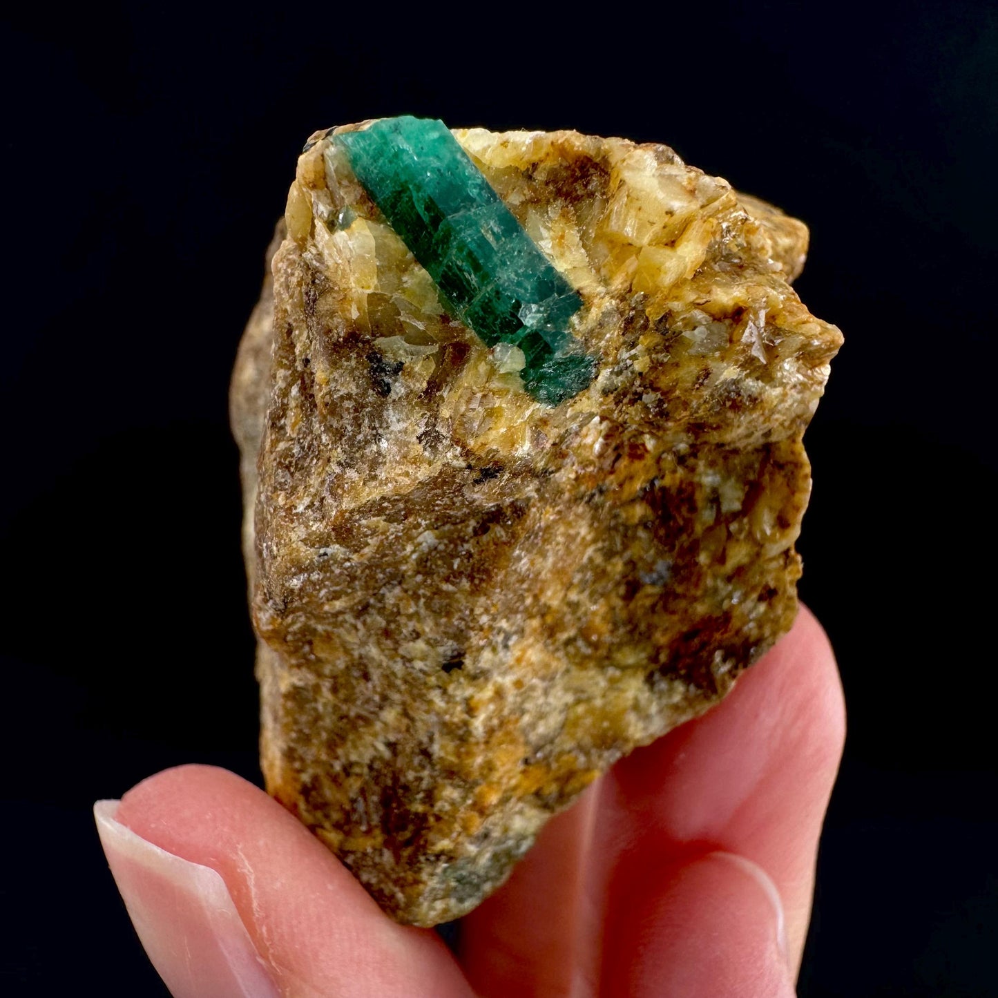 Emerald on Matrix | natural green crystal cluster, raw mineral specimen (Pakistan)