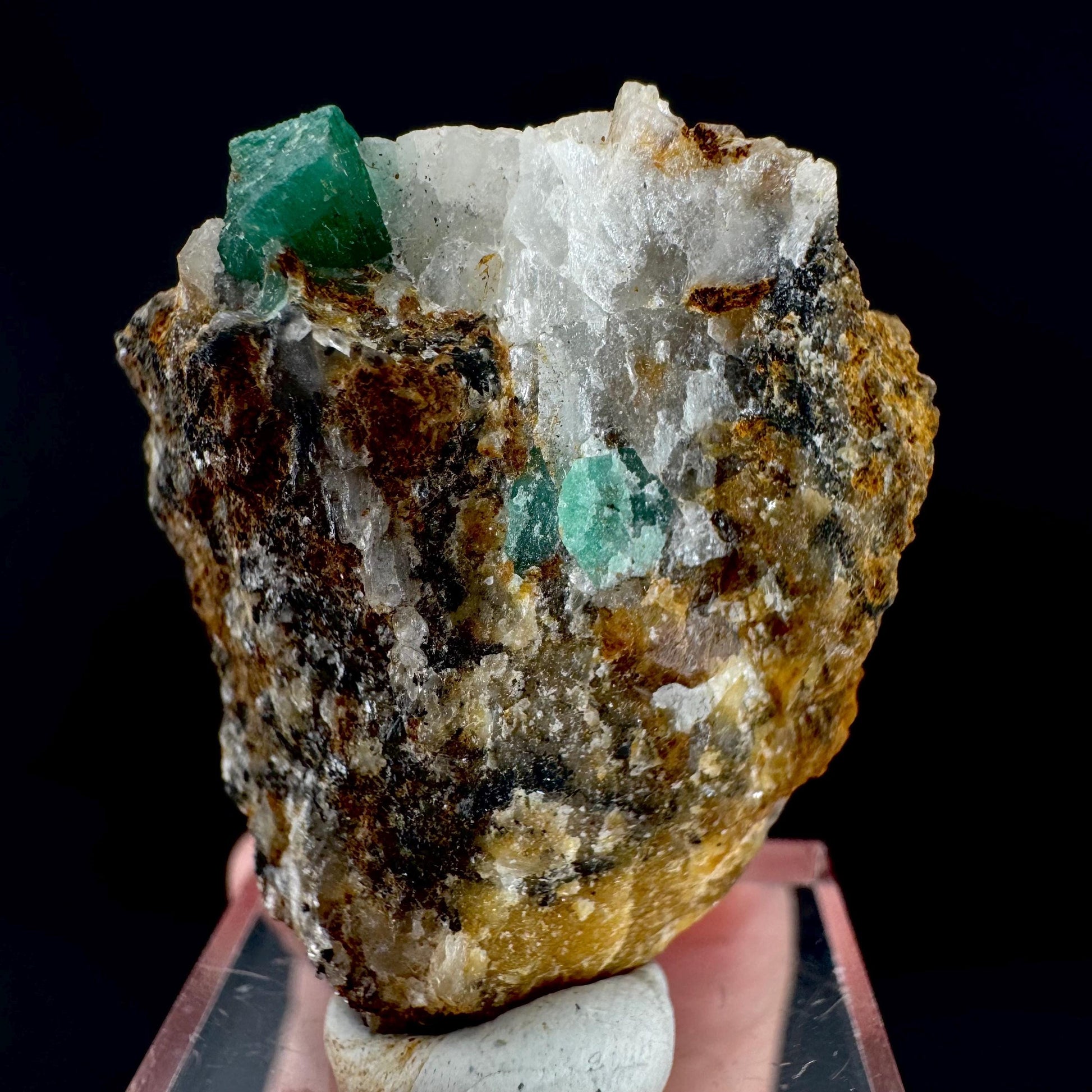 Emerald on Matrix | natural green crystal cluster, raw mineral specimen (Pakistan)