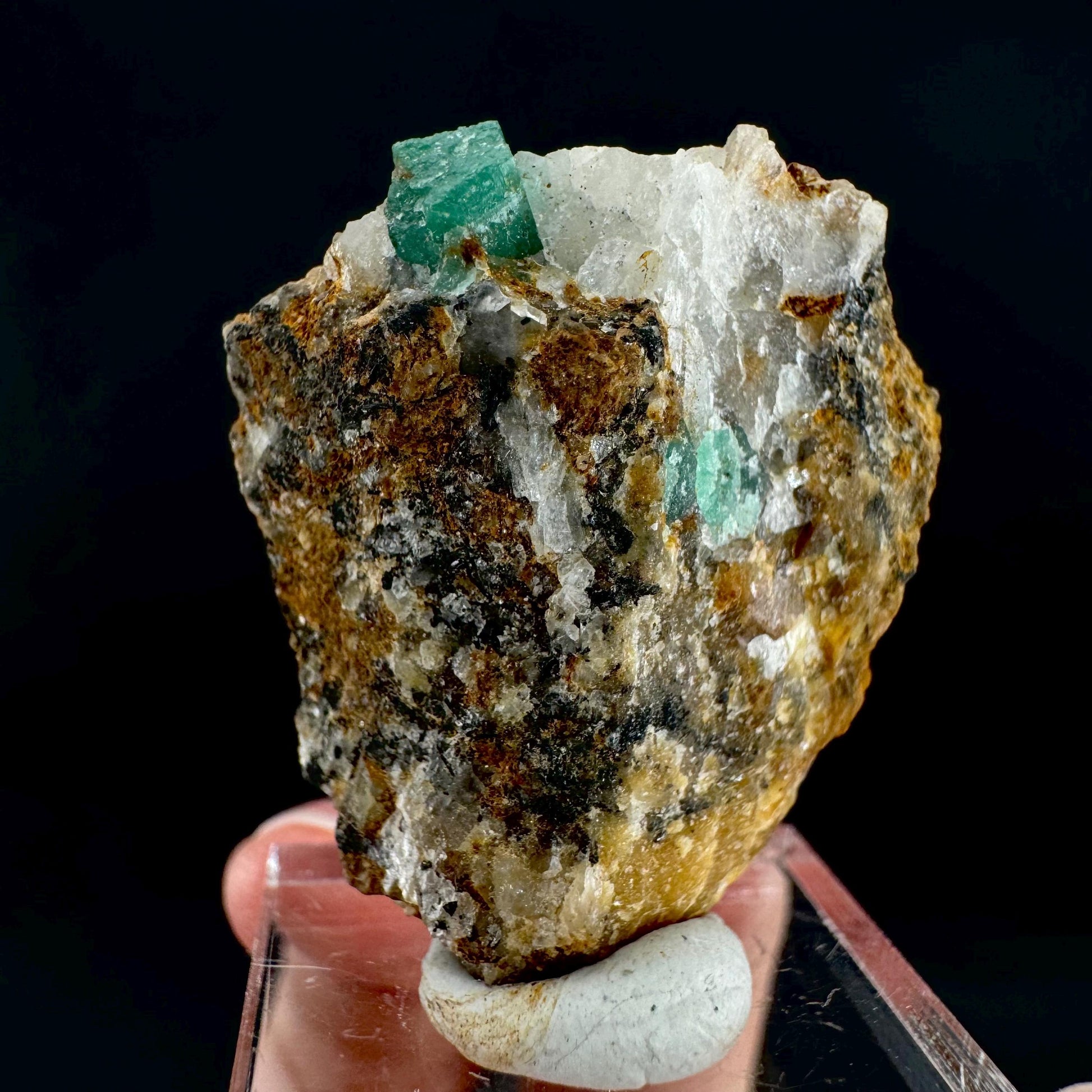 Emerald on Matrix | natural green crystal cluster, raw mineral specimen (Pakistan)