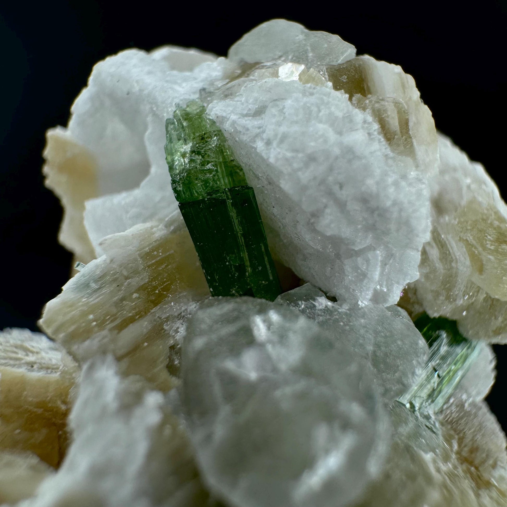 Tourmaline with Fluorapatite & Muscovite | Green Crystal, Mineral Specimen from Pakistan