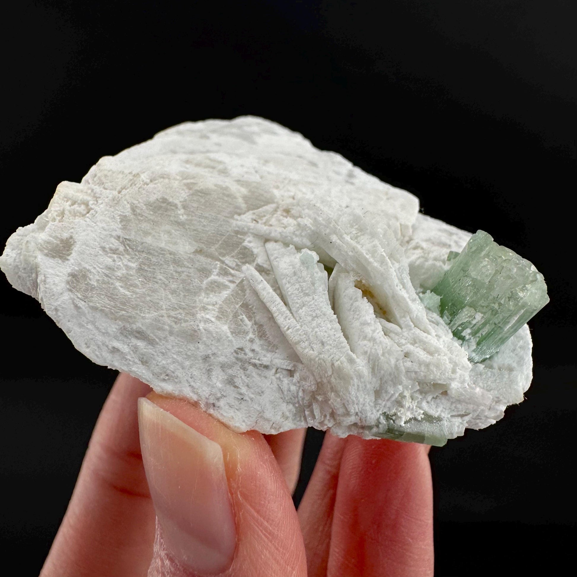 Indicolite Tourmaline on Matrix | Natural Blue-Green Crystal, Mineral Specimen from Pakistan