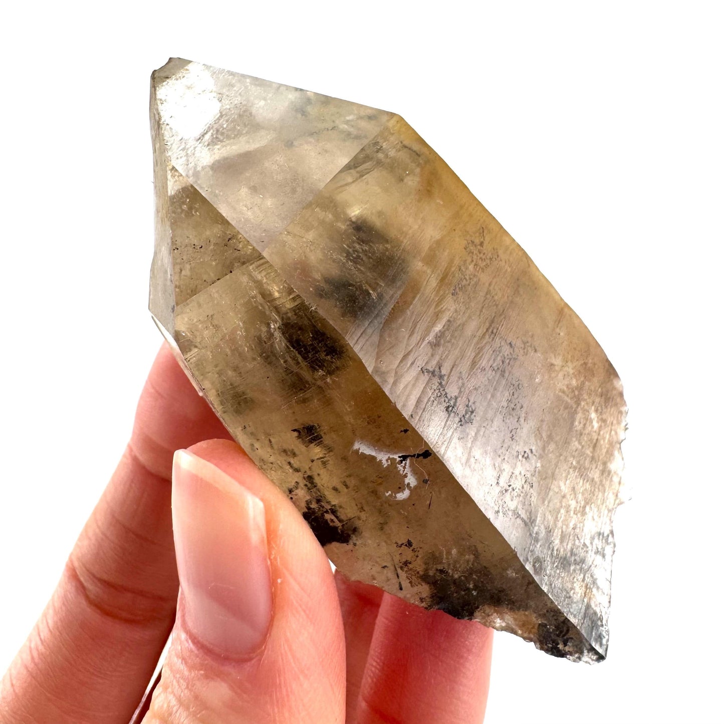 Black Tourmaline in Smoky Quartz | schorl crystal cluster, mineral specimen from Namibia