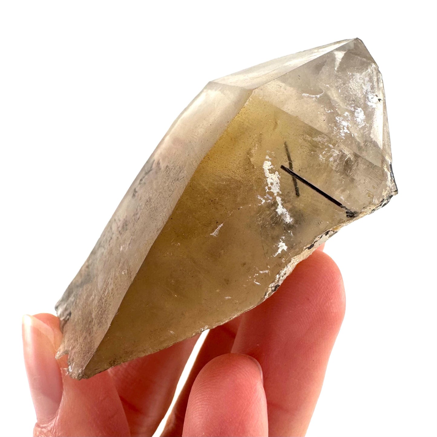 Black Tourmaline in Smoky Quartz | schorl crystal cluster, mineral specimen from Namibia
