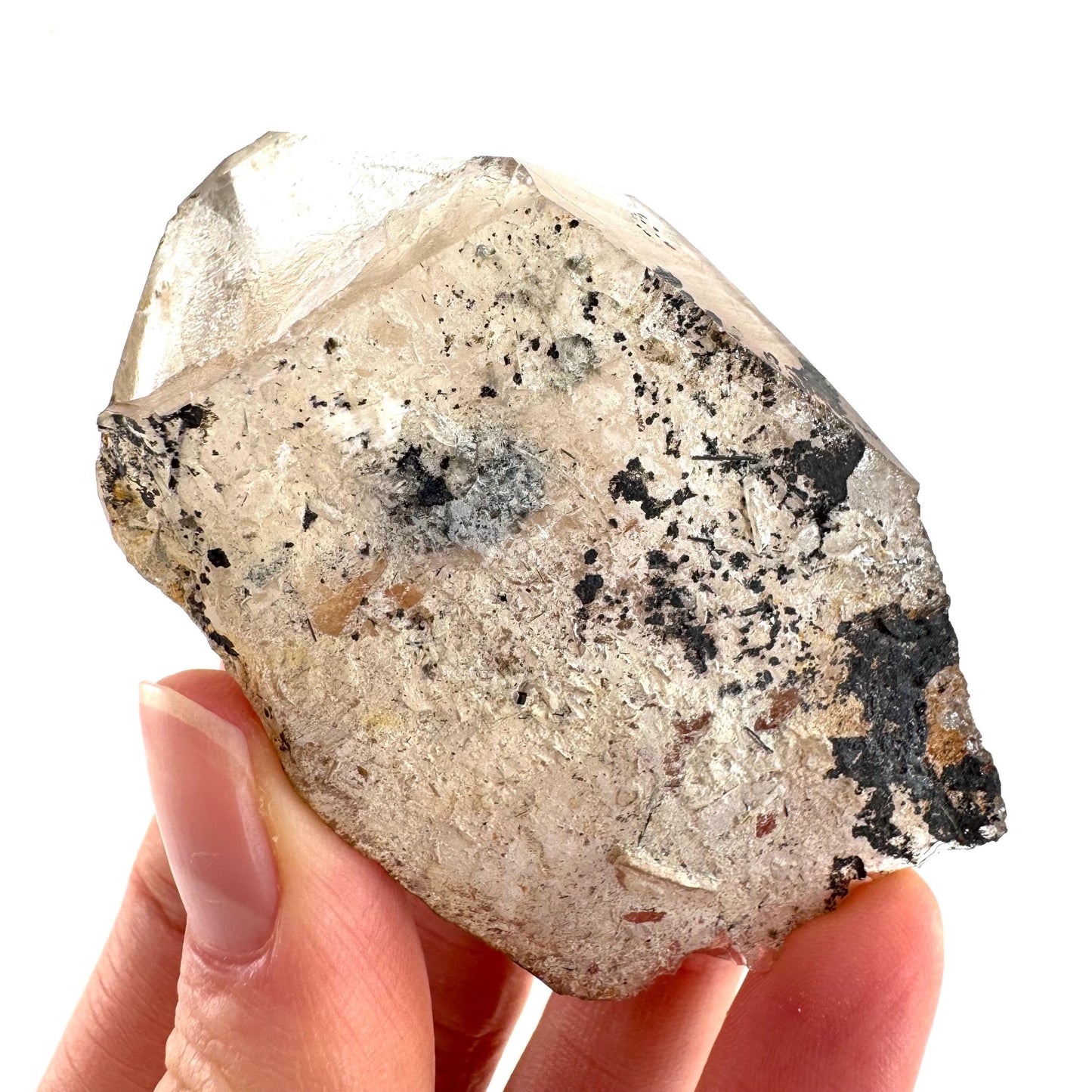 Black Tourmaline in Smoky Quartz | schorl crystal cluster, mineral specimen from Namibia