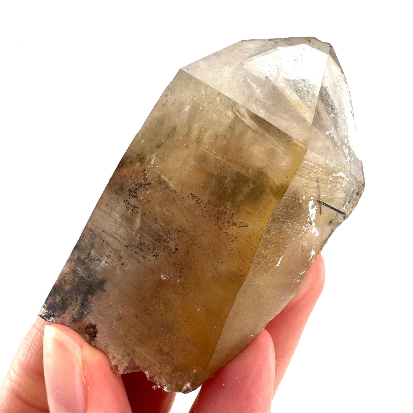 Black Tourmaline in Smoky Quartz | schorl crystal cluster, mineral specimen from Namibia