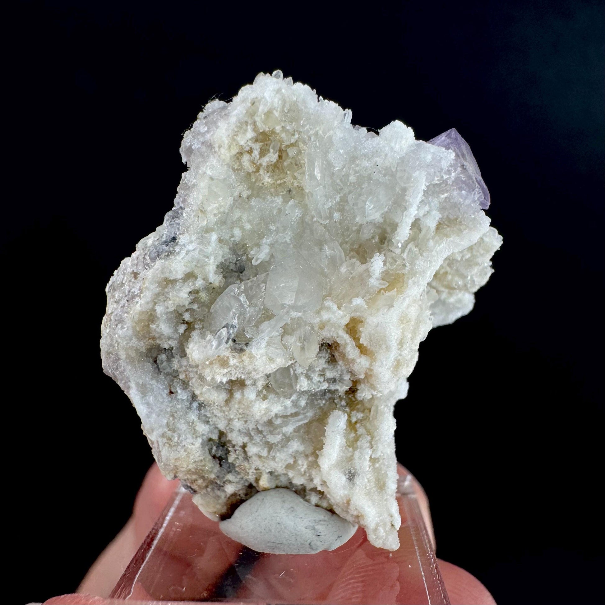 Purple Fluorapatite on Albite | natural crystal, rare mineral specimen from Afghanistan