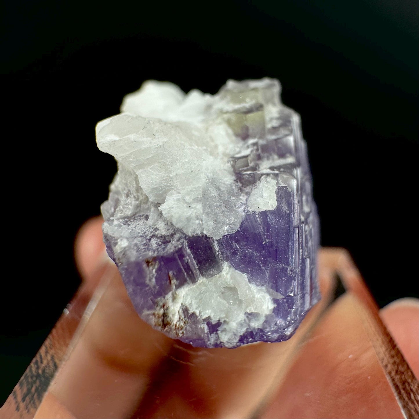 Purple Fluorapatite on Albite | natural crystal, rare mineral specimen from Afghanistan