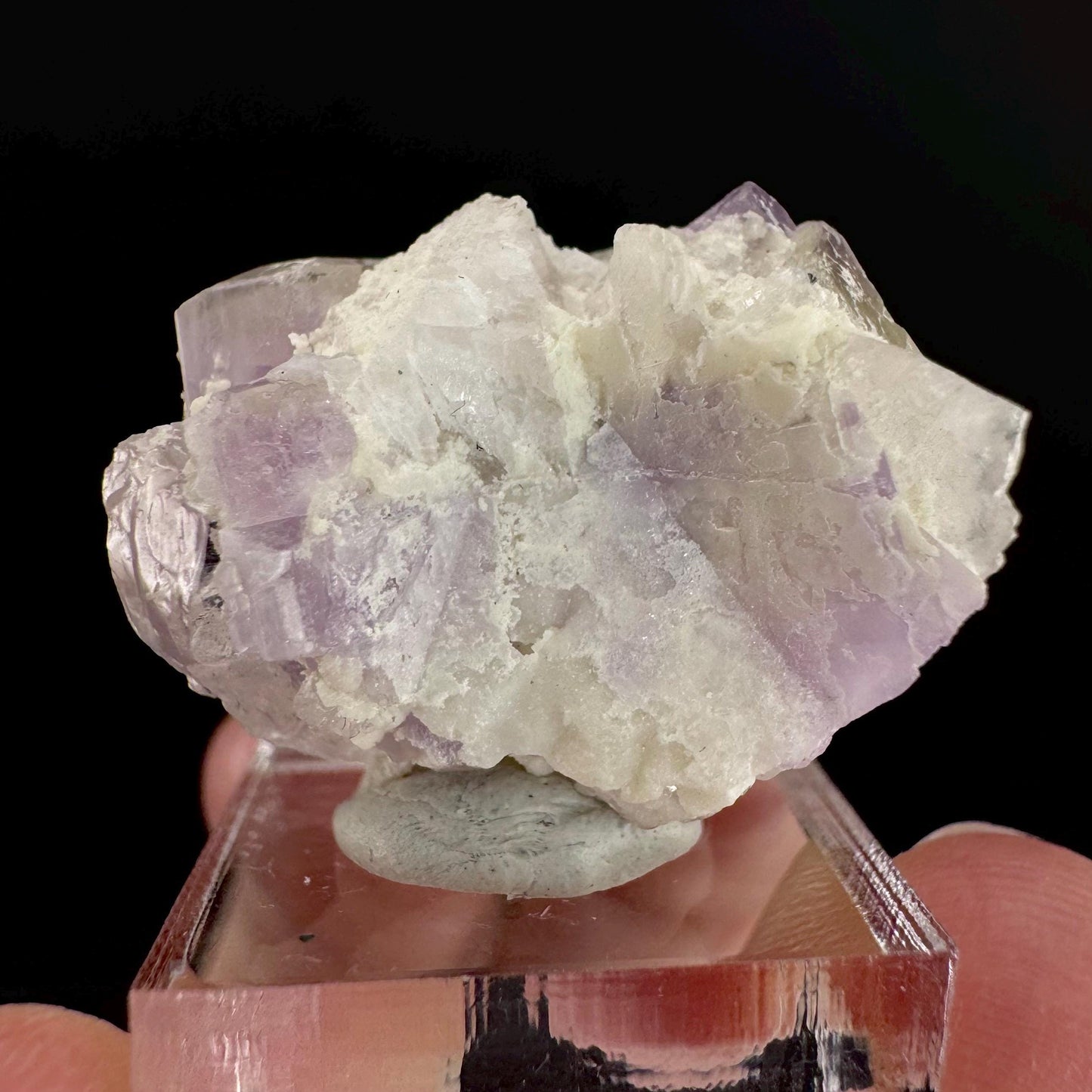 Purple Fluorapatite on Albite | natural crystal, rare mineral specimen from Afghanistan