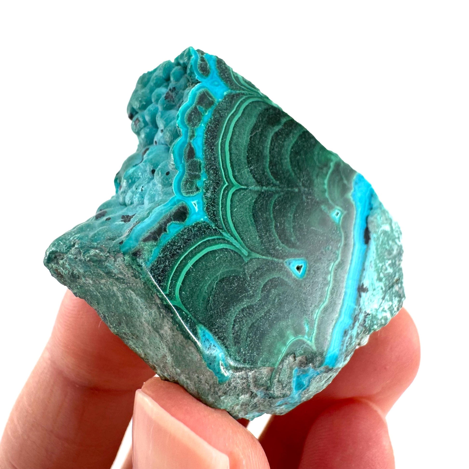Malachite & Chrysocolla Slice | Polished Malacolla Crystal Slab