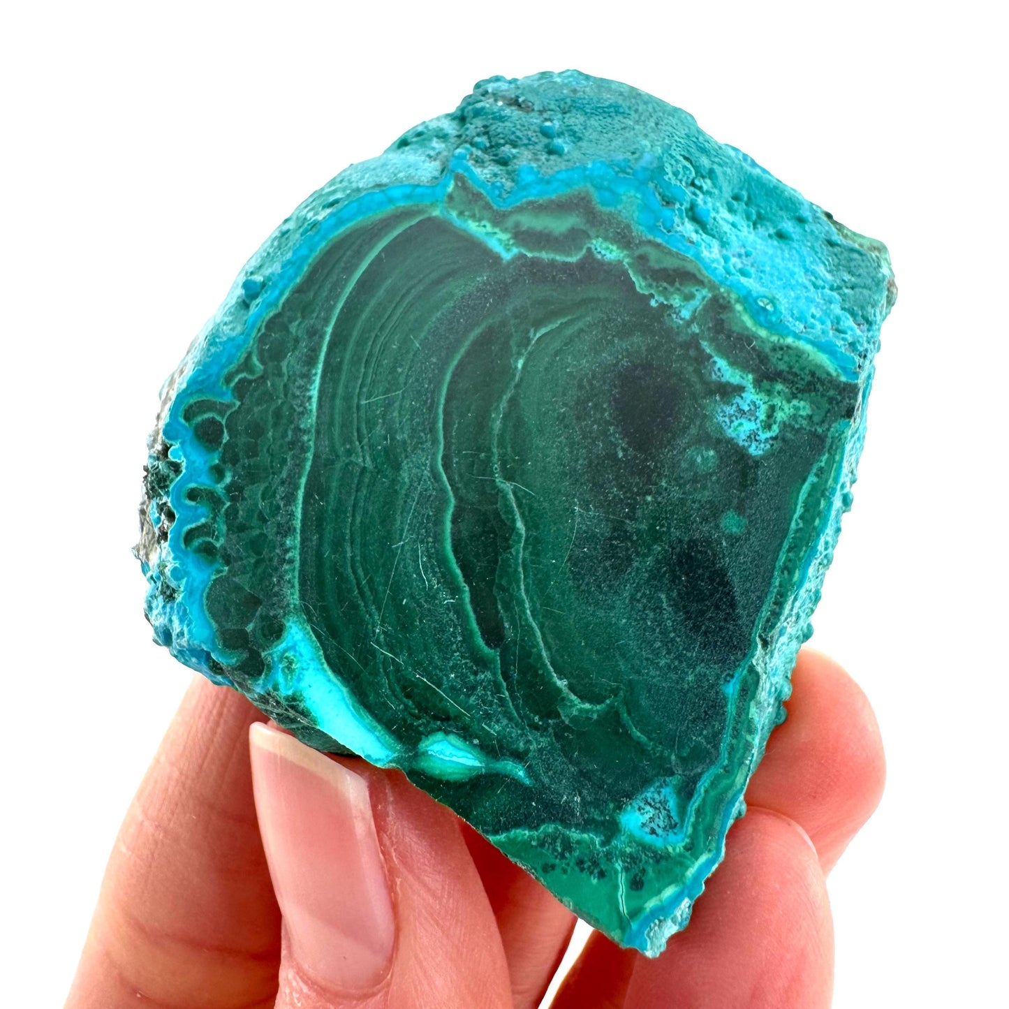 Malachite & Chrysocolla Slice | Polished Malacolla Crystal Slab