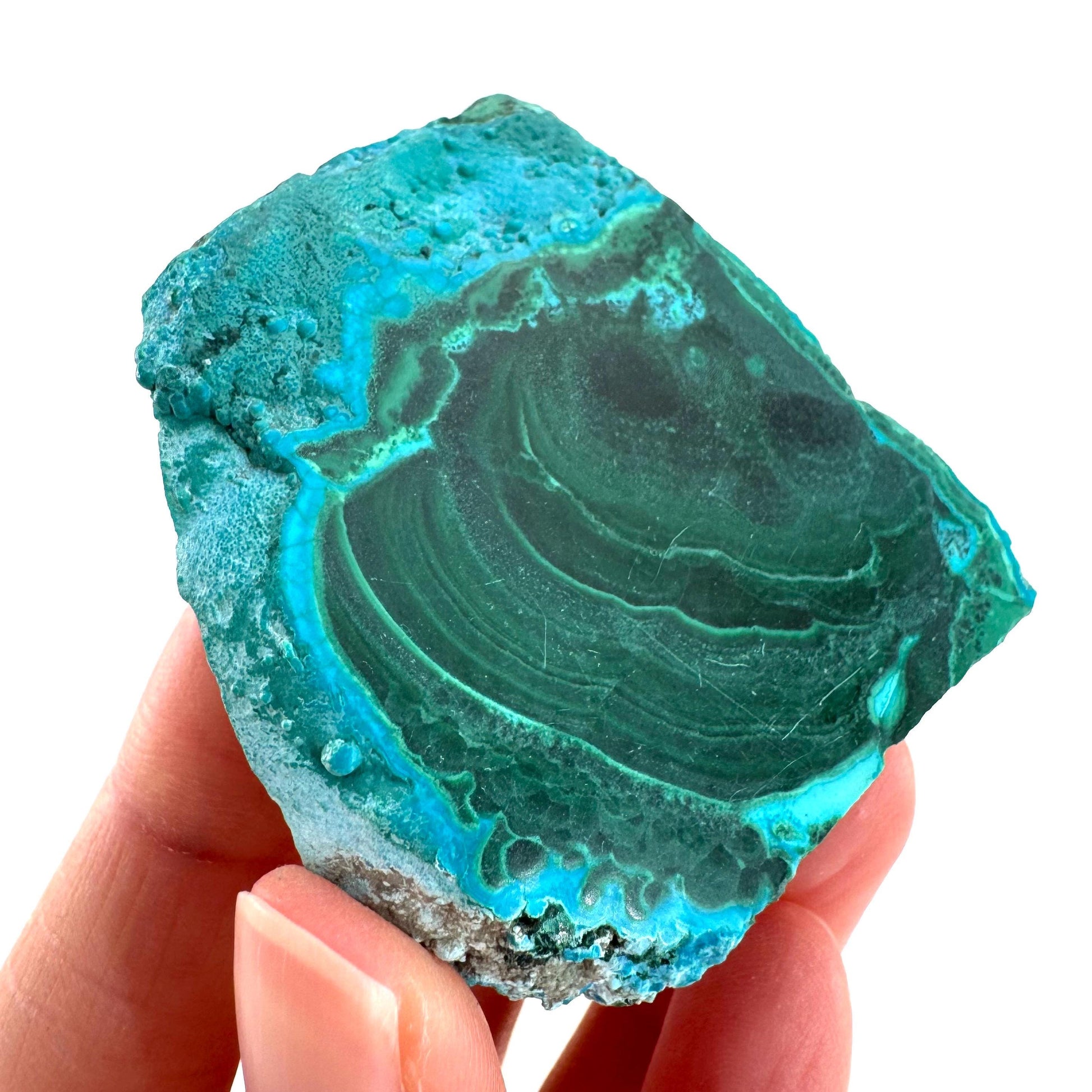 Malachite & Chrysocolla Slice | Polished Malacolla Crystal Slab