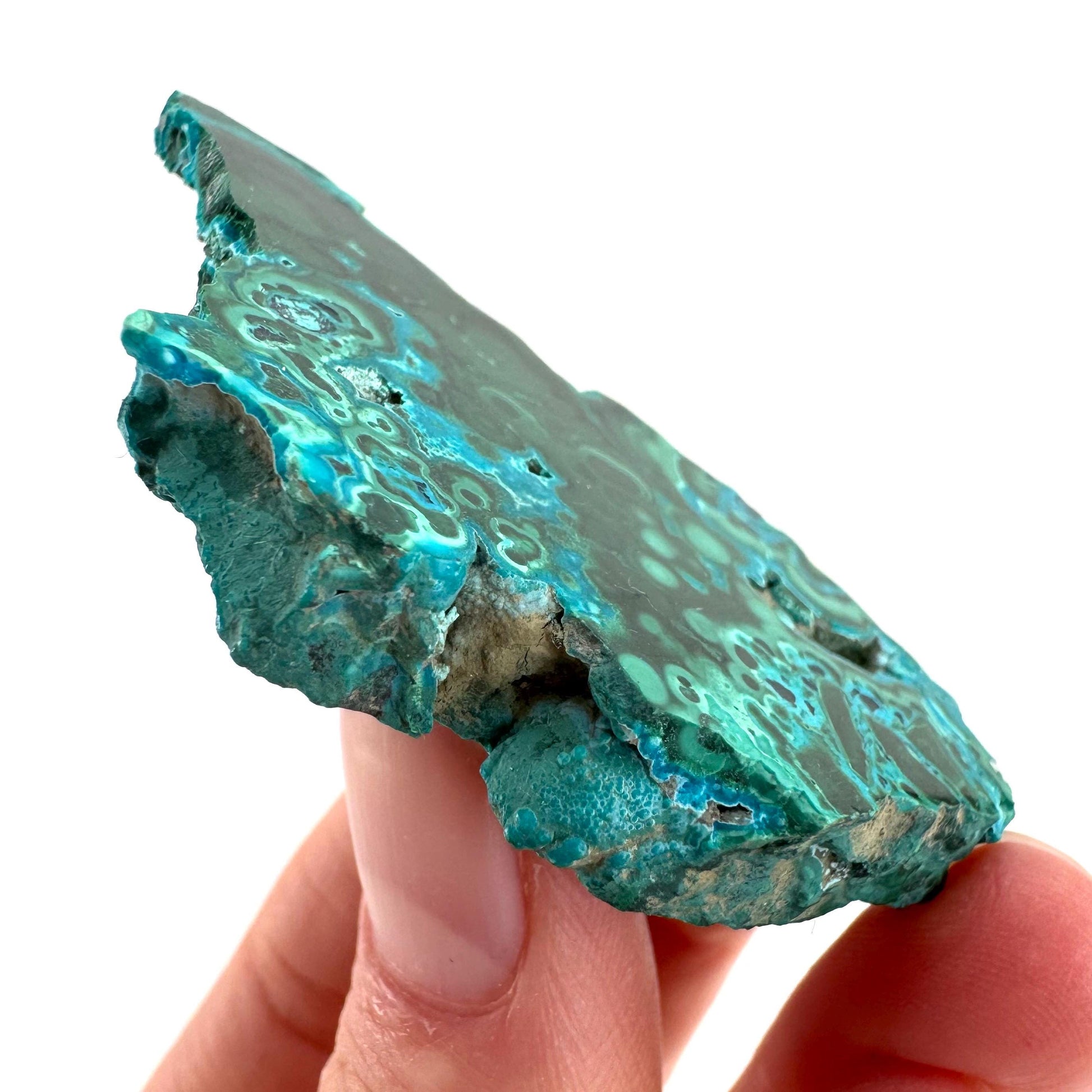 Malachite & Chrysocolla Slice | Polished Malacolla Crystal Slab