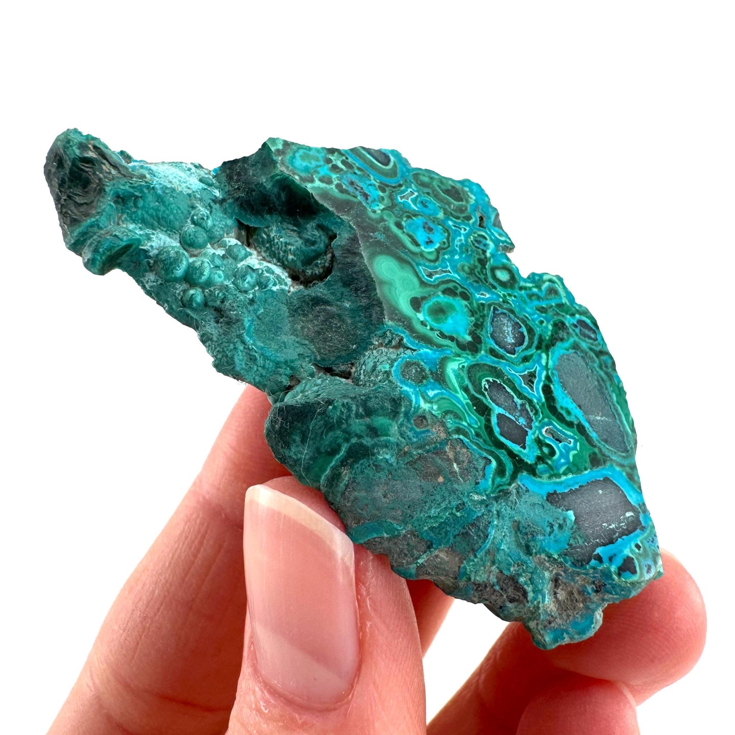 Malachite & Chrysocolla Slice | Polished Malacolla Crystal Slab