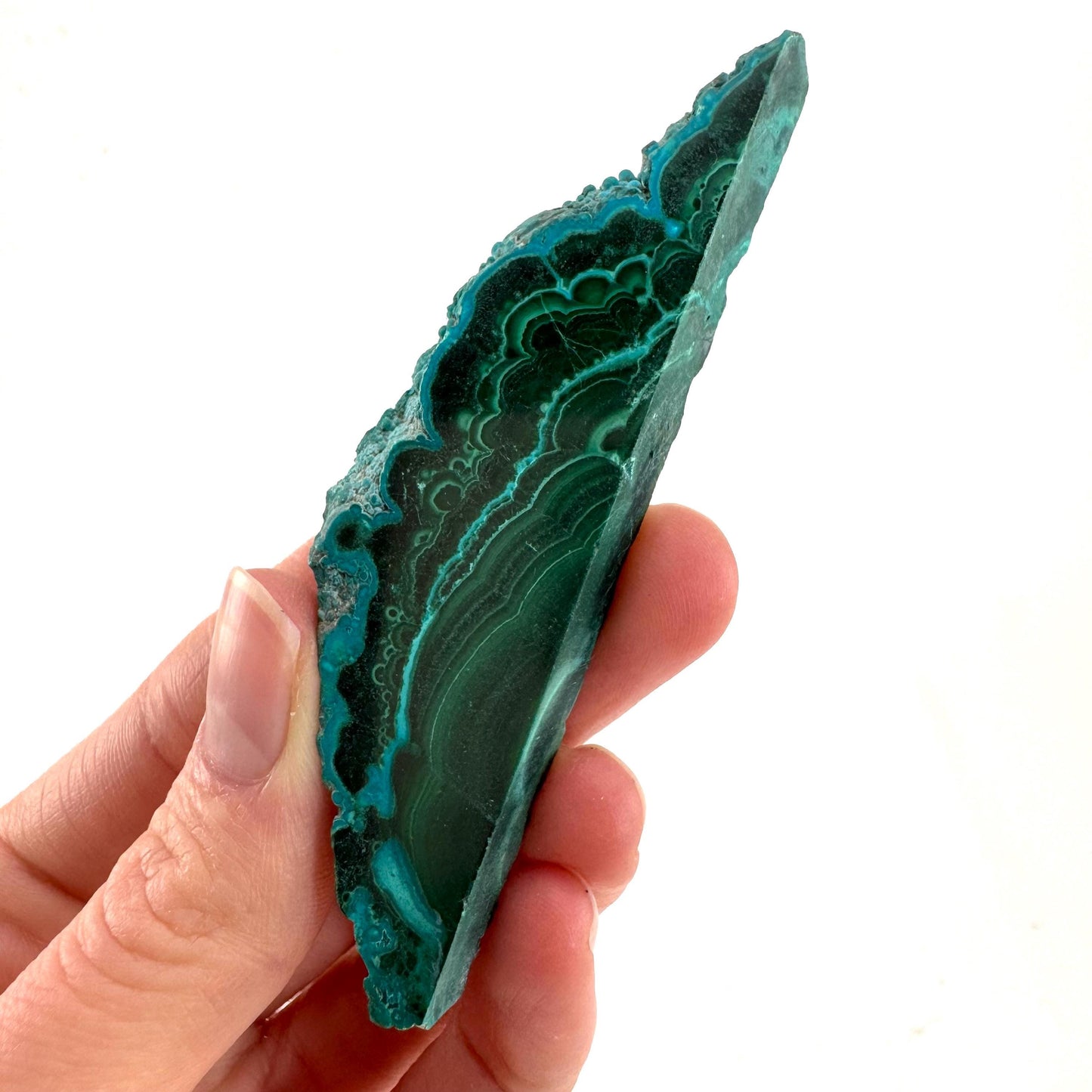 Malachite & Chrysocolla Slice | Polished Malacolla Crystal Slab