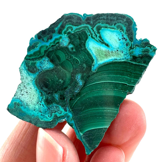 Malachite & Chrysocolla Slice | Polished Malacolla Crystal Slab