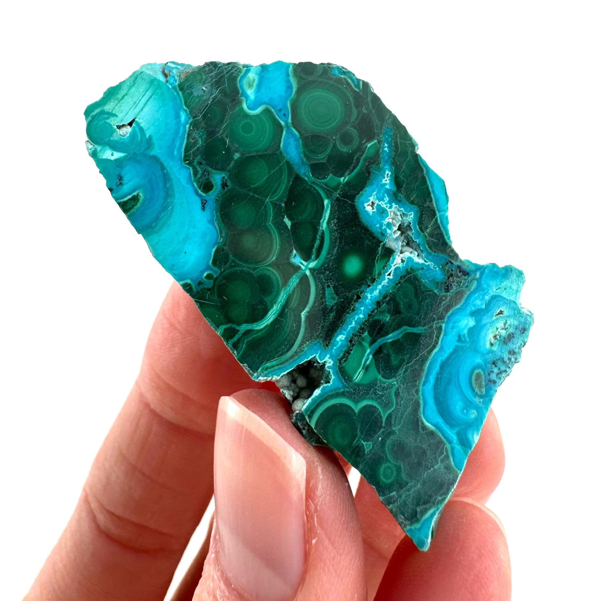 Malachite & Chrysocolla Slice | Polished Malacolla Crystal Slab
