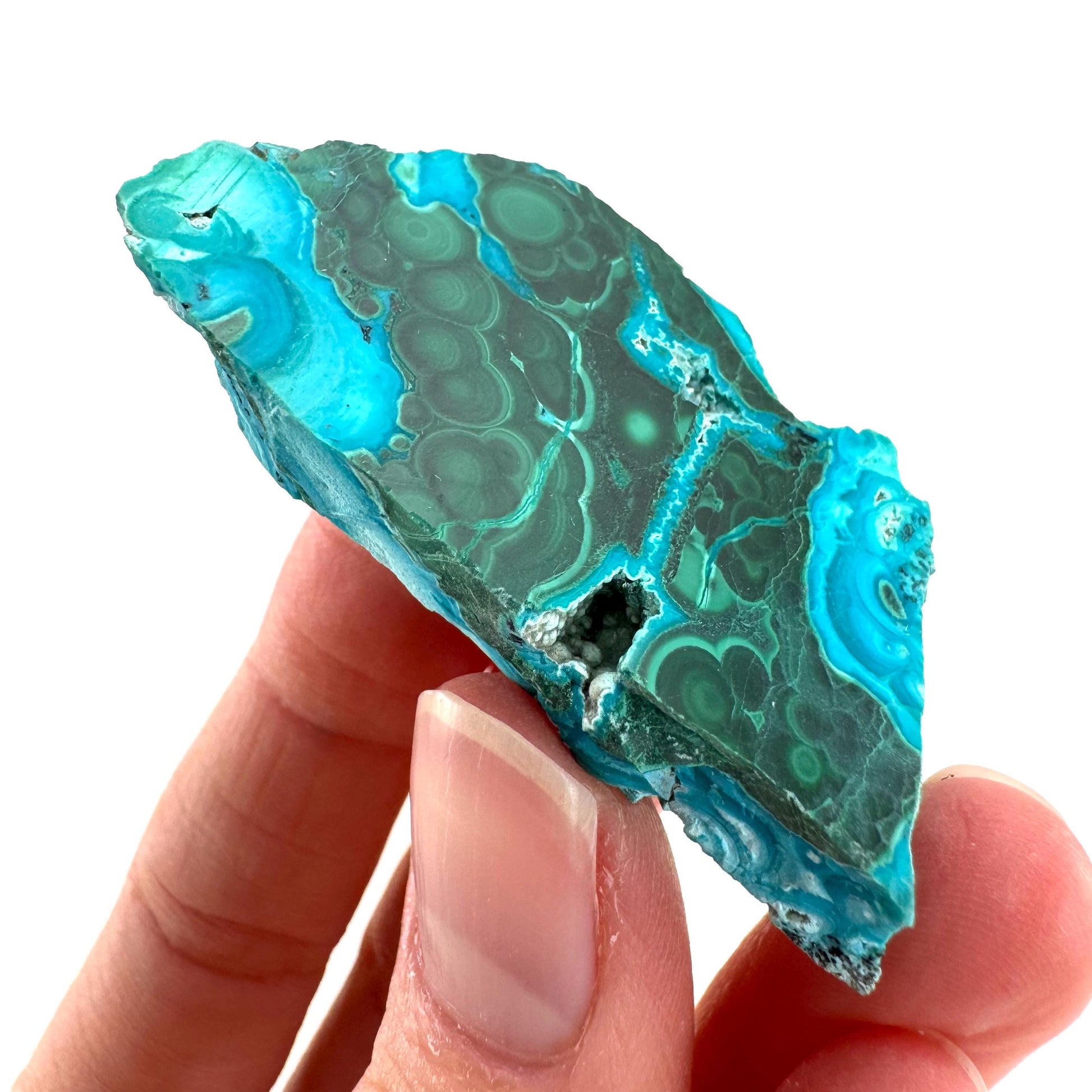 Malachite & Chrysocolla Slice | Polished Malacolla Crystal Slab