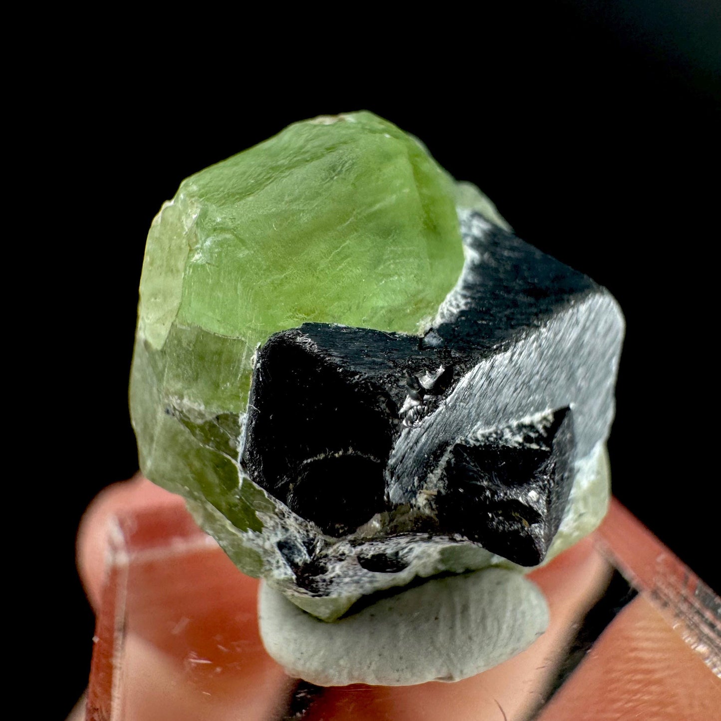 Peridot w/ magnetite | natural terminated crystal, mineral specimen from Pakistan