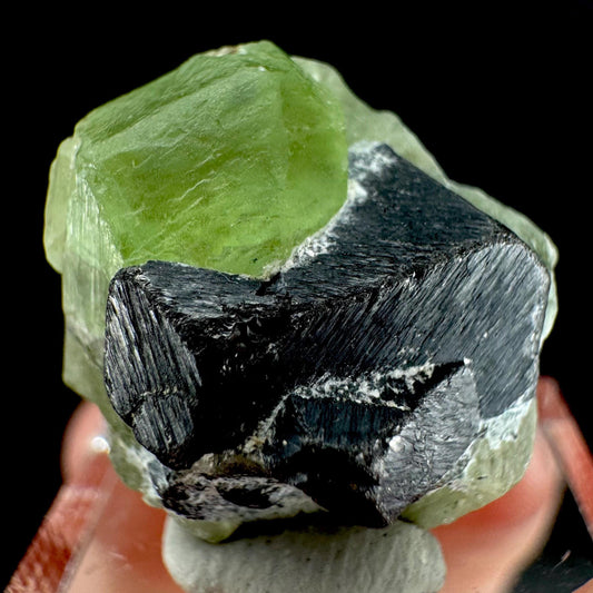 Peridot w/ magnetite | natural terminated crystal, mineral specimen from Pakistan