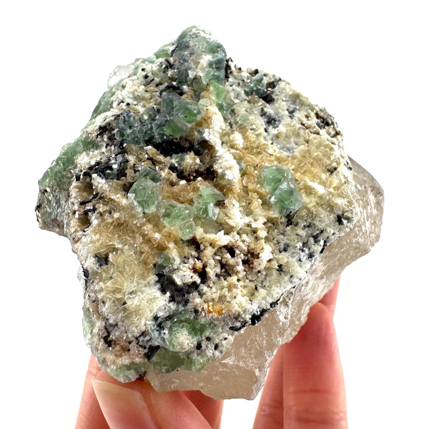 Fluorite on Smoky Quartz | natural crystal, Erongo mineral specimen