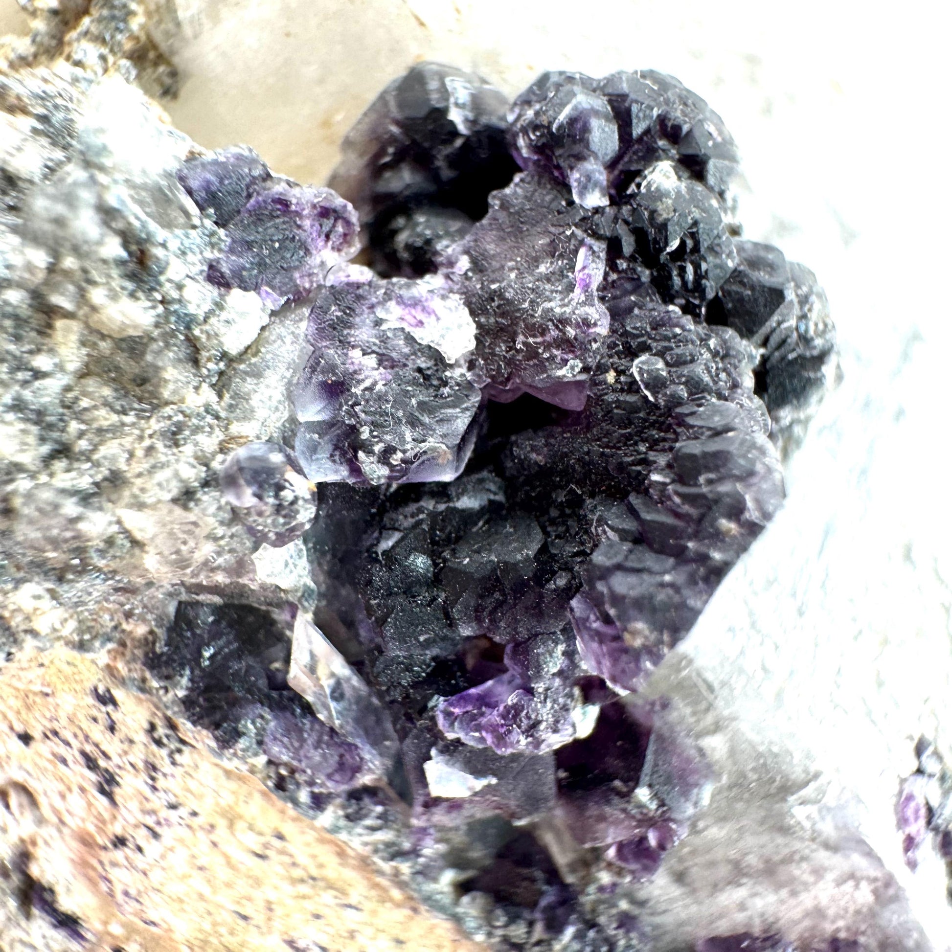 Fluorite on Smoky Quartz | natural crystal, Erongo mineral specimen