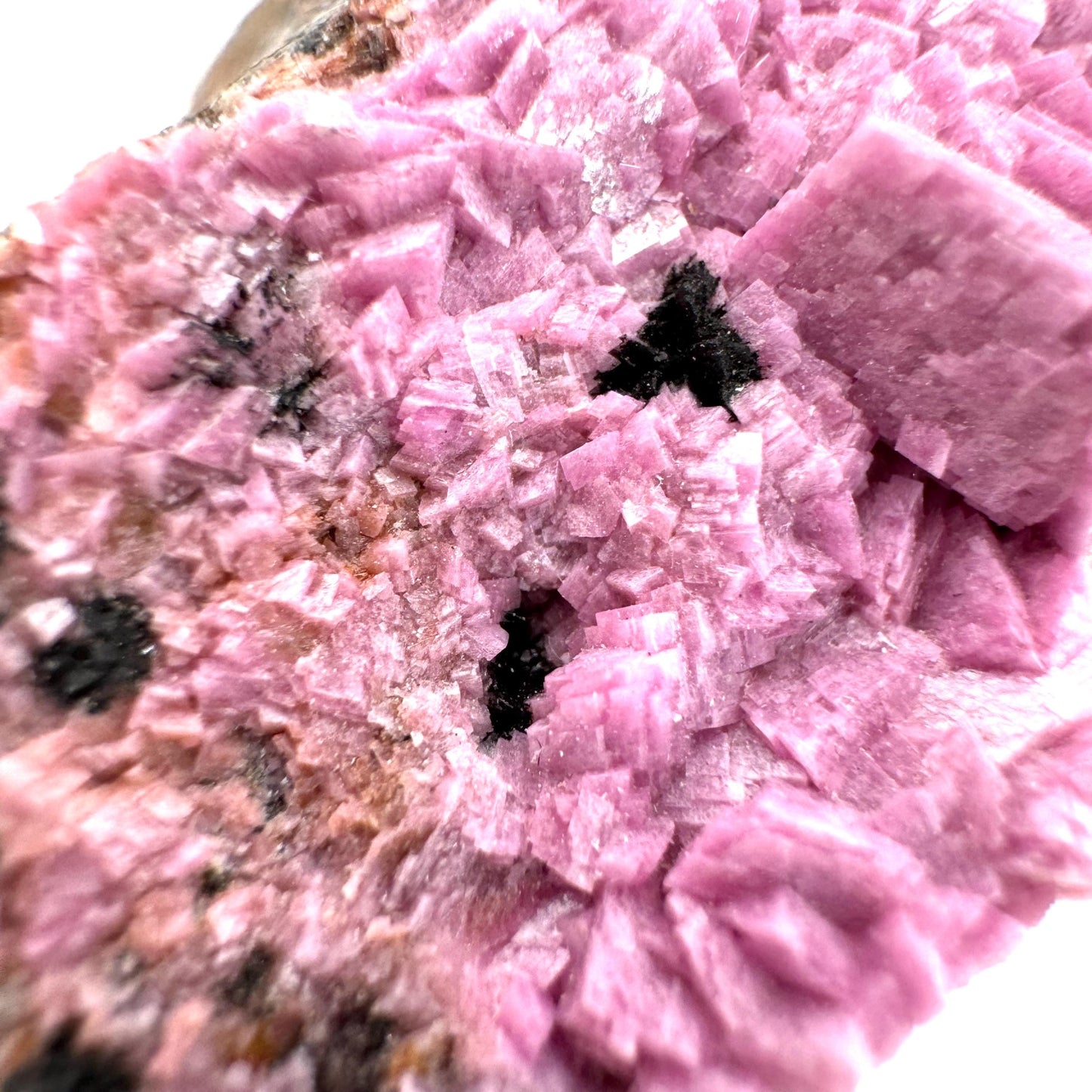 Cobaltoan Calcite w/ Heterogenite | natural pink crystal cluster, mineral specimen