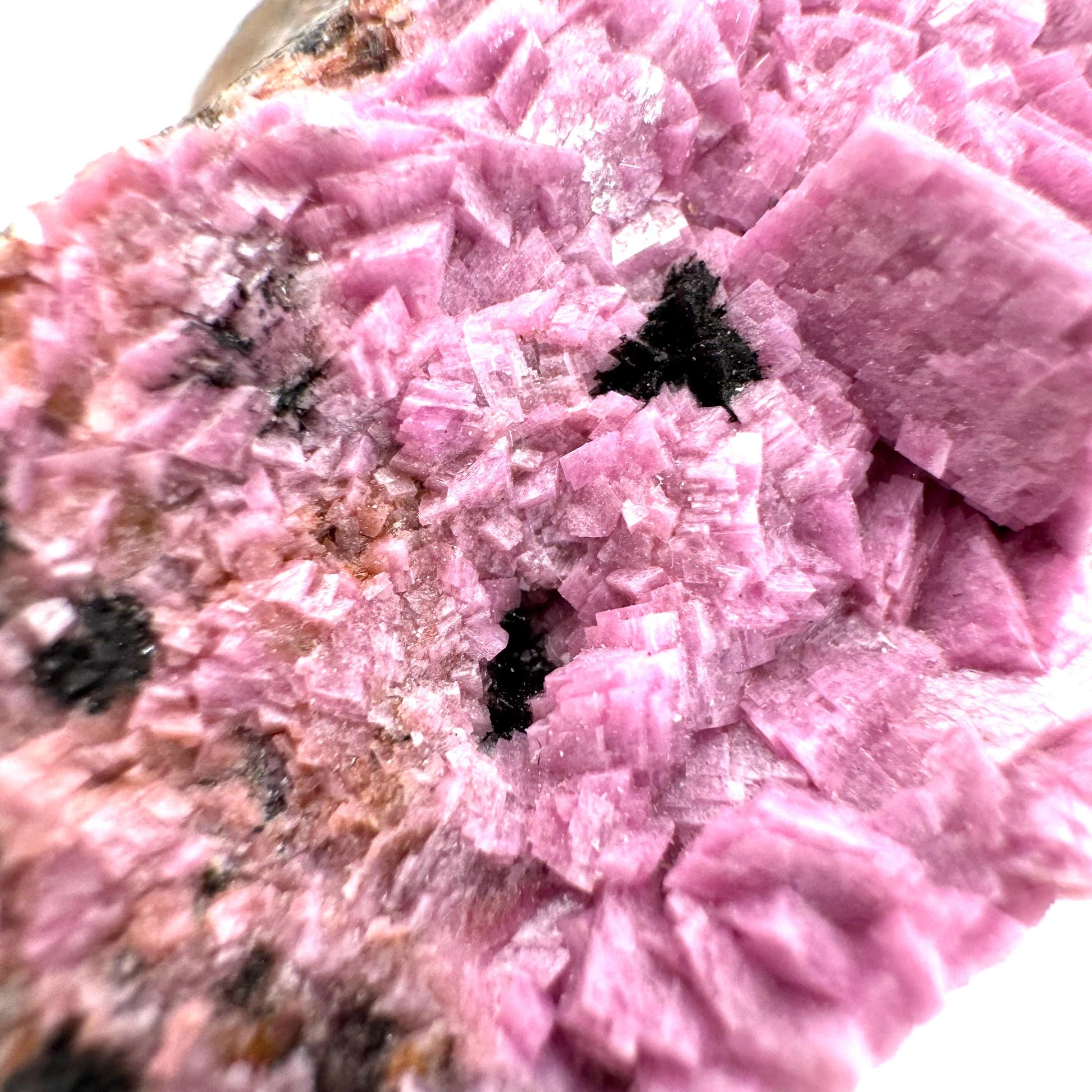 Cobaltoan Calcite w/ Heterogenite | natural pink crystal cluster, mineral specimen