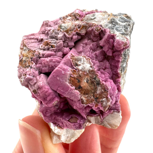 Cobaltoan Calcite | natural pink crystal cluster, mineral specimen
