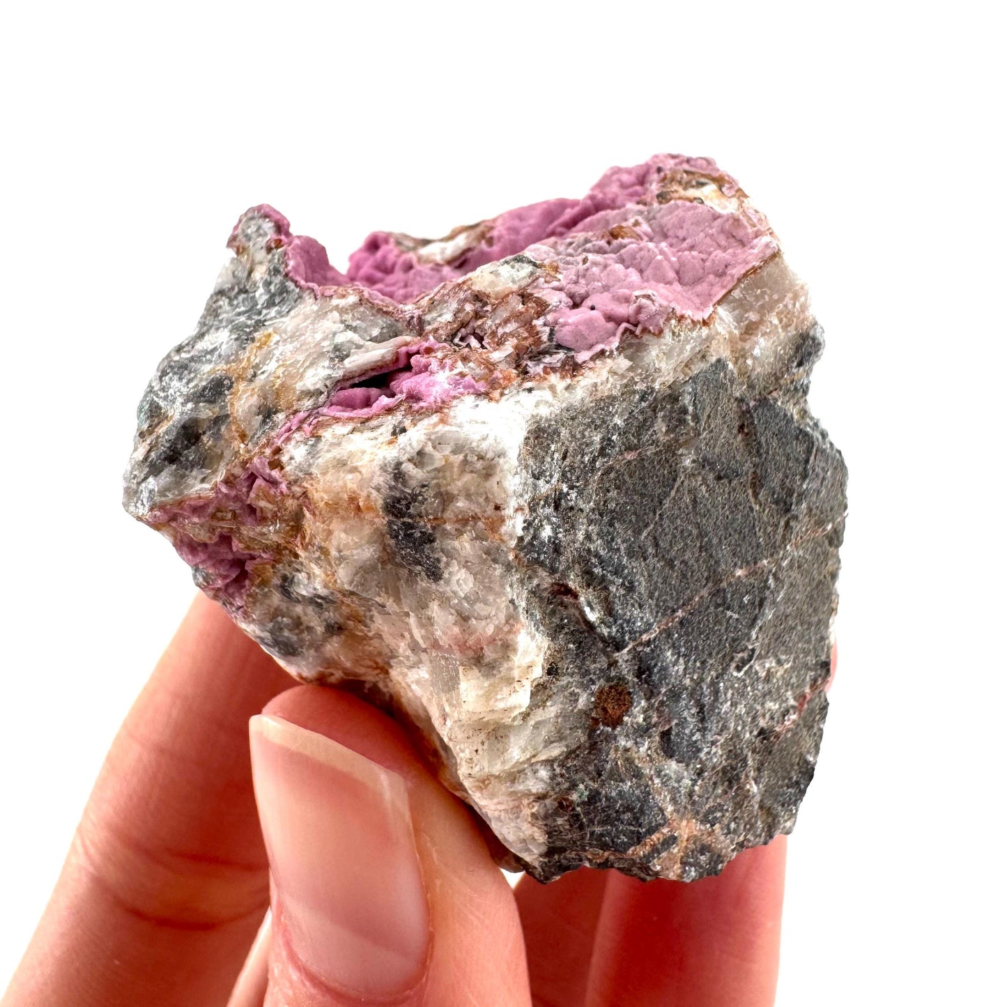 Cobaltoan Calcite | natural pink crystal cluster, mineral specimen